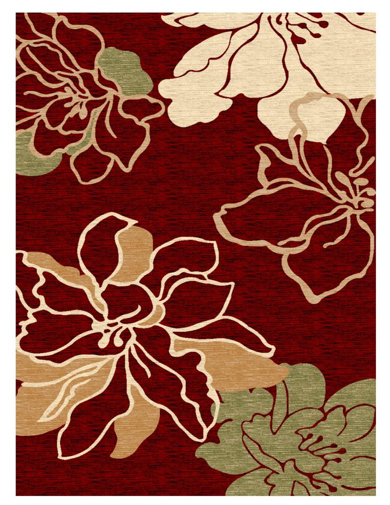 Linon Milan 2 x 3 Red Indoor Floral/Botanical Area Rug at Lowes.com