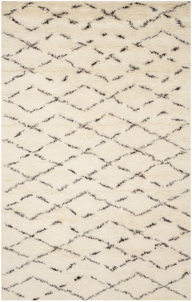 Safavieh CSB847A-5 Casablanca Guerir 5 x 8 (ft) Tufted Wool Ivory/Brown Rectangular Indoor Abstract Moroccan Area rug