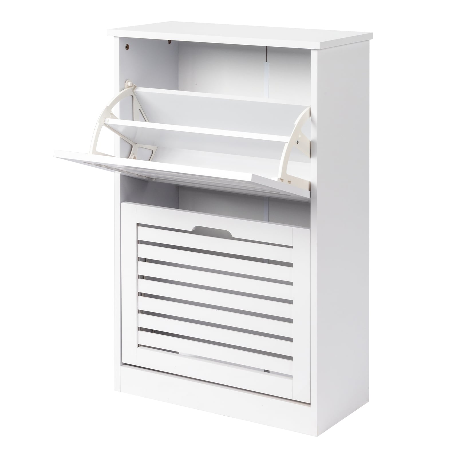 Winado LO1G52004652 33.07-in H 4 Tier 10 pair White MDF Shoe cabinet