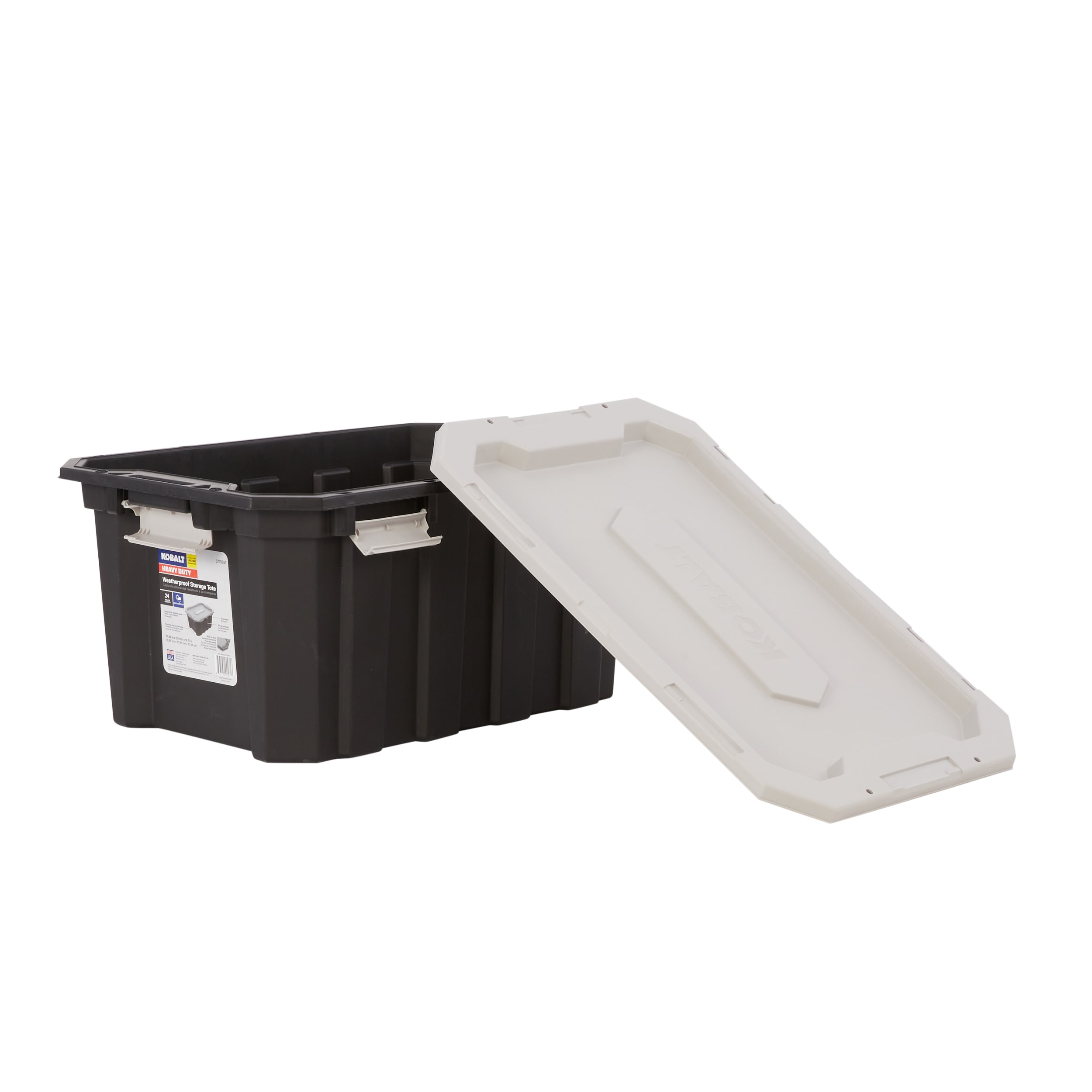 Kobalt Extra Large Tote with Latching Lid - Grey - 24 Gallon - Each