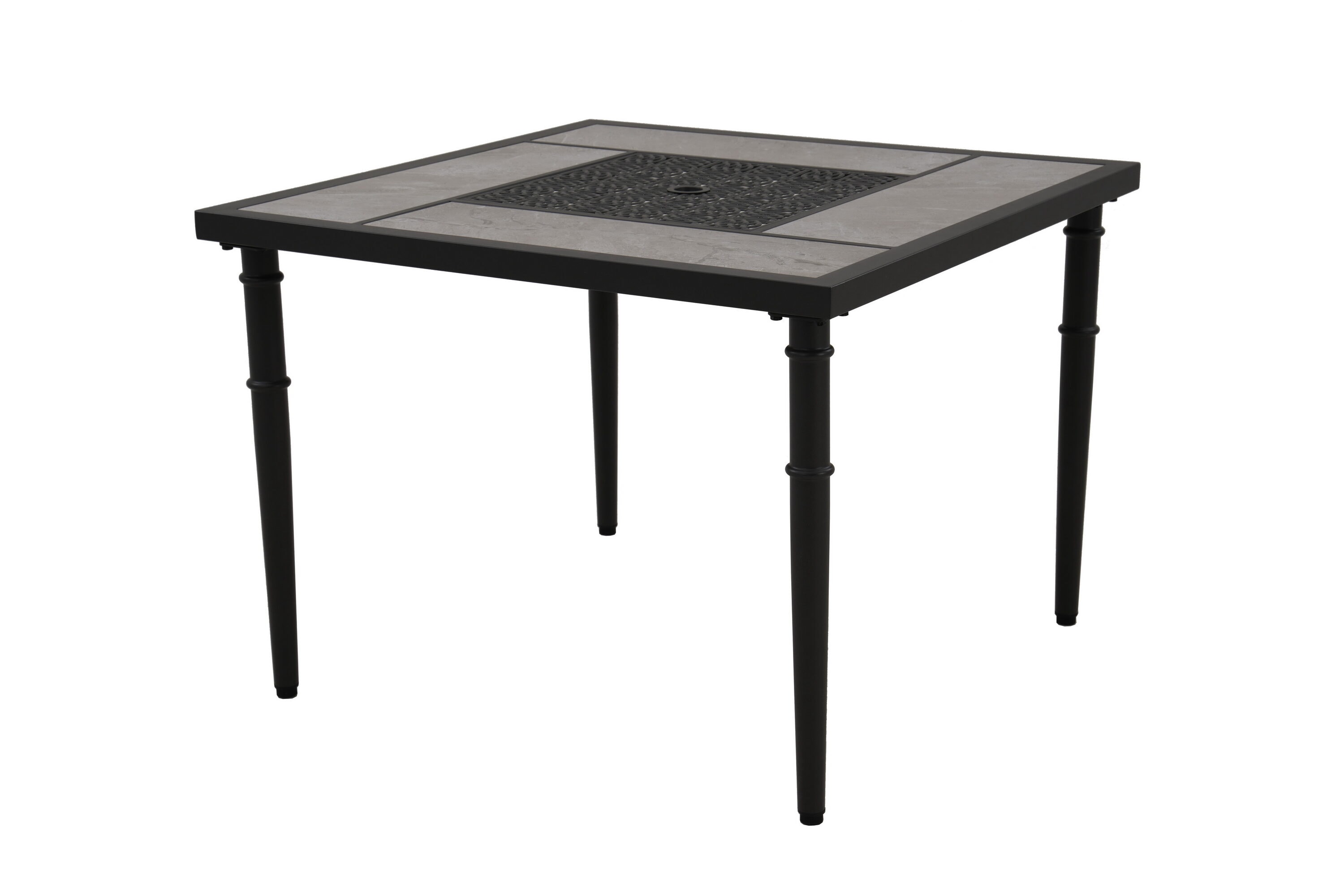 allen + roth LOS23006-DT39391 Thomas Lake Square Outdoor Dining Table 39-in W x 39-in L with Umbrella Hole