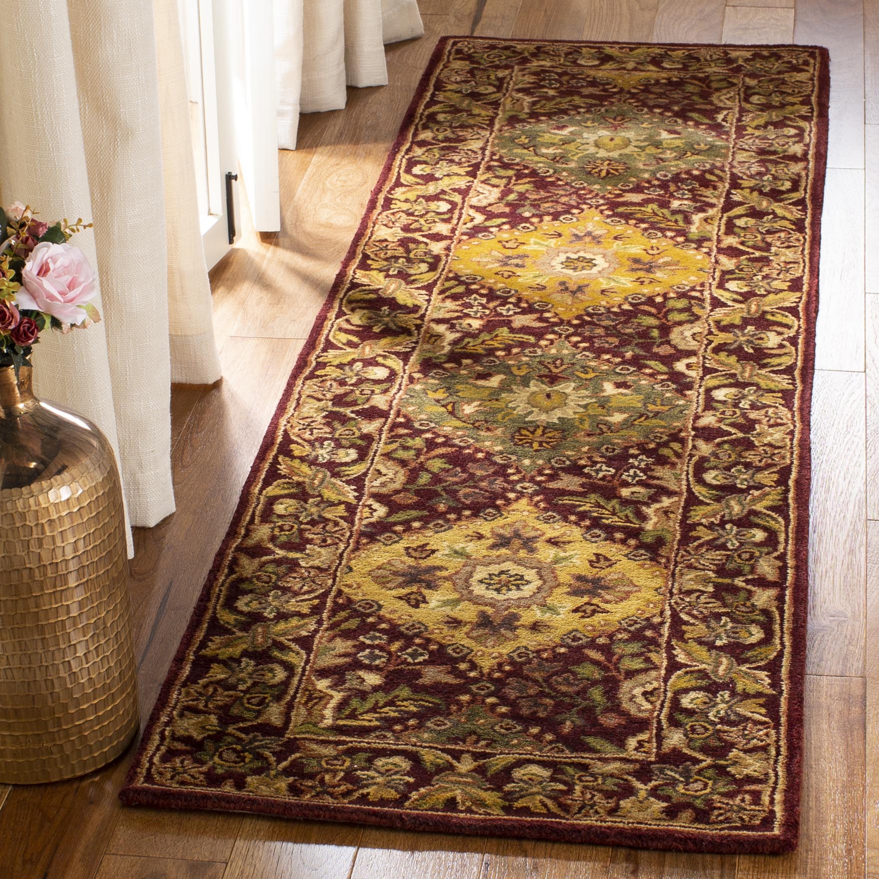  At57 Wine Solid/Tonal 2ft-3in x 12ft Runner Rug