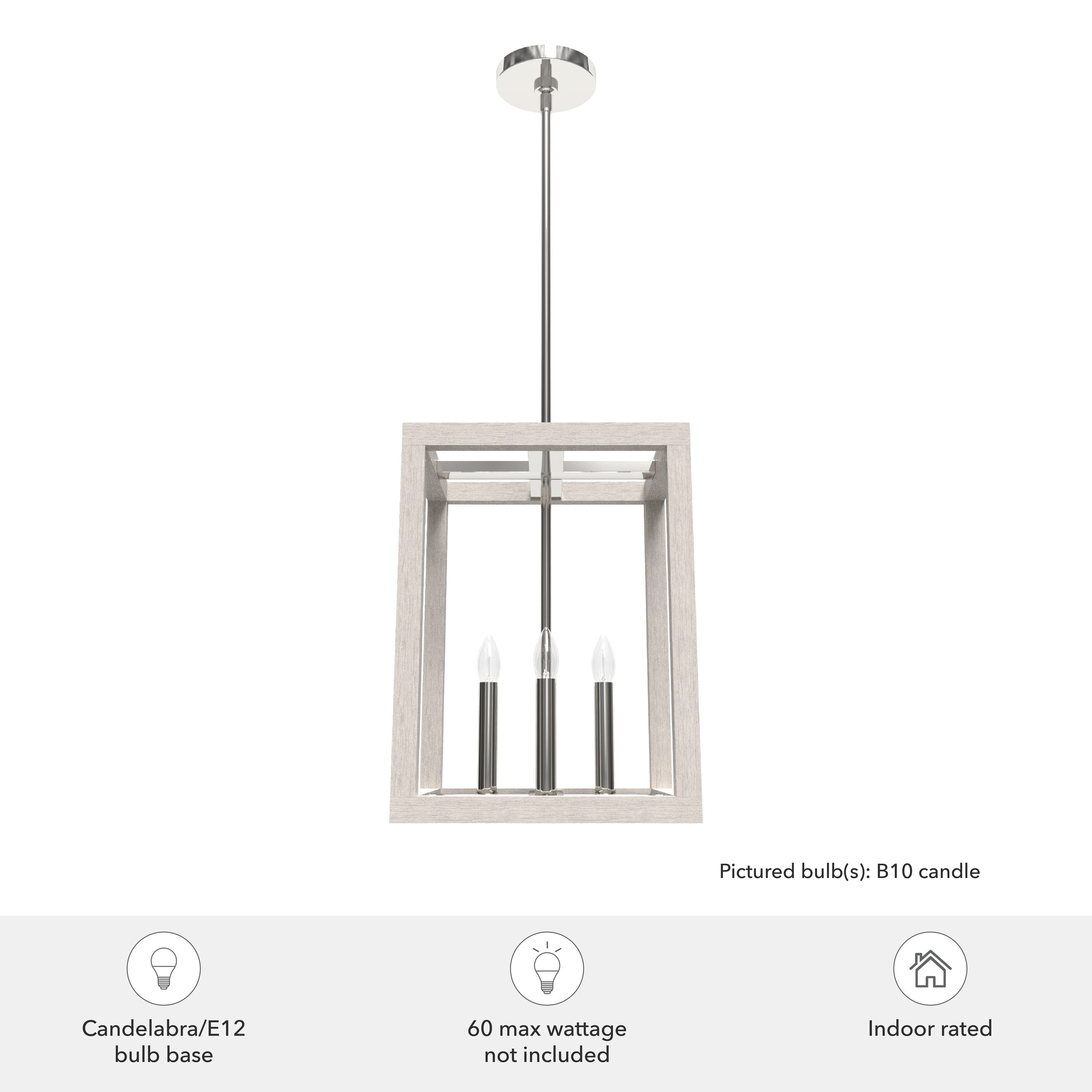 Squire Manor 4-Light Distressed White Chrome Pendant