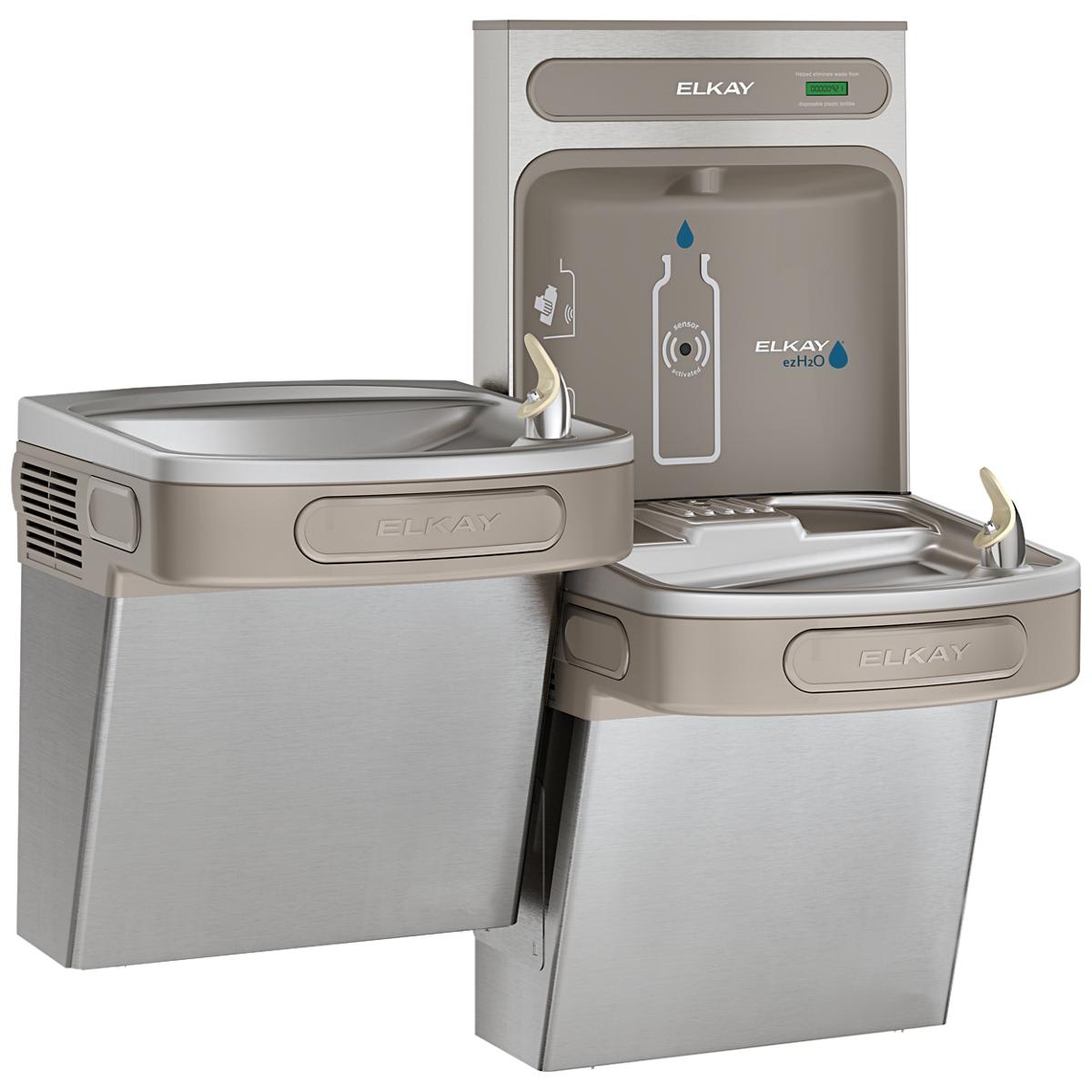 Elkay -  EZSTL8WSSK EZH2O BiLevel Wall Mounted Drinking Fountain and Hands Free Bottle Filling St...