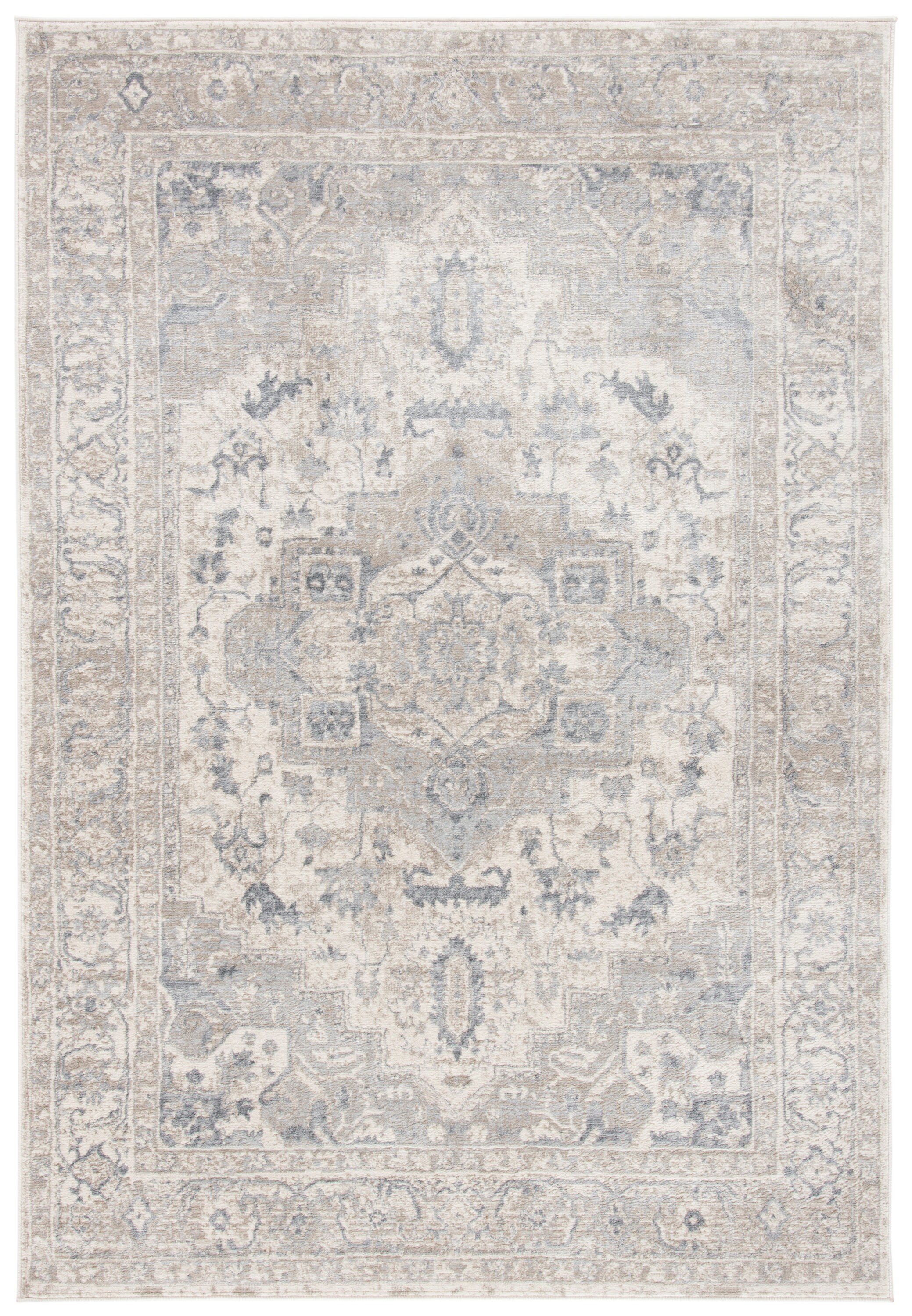Safavieh BNT851J-5 Brentwood Valeria 5 x 8 (ft) Loomed Polypropylene Ivory/Gray Rectangular Indoor Floral/Botanical Farmhouse/Cottage Area rug