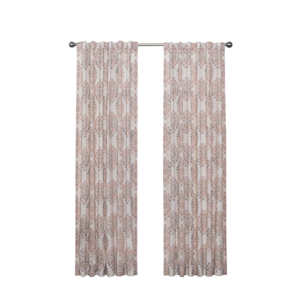 Vue 16822052095CRL 95-in Coral Cotton Light Filtering Rod Pocket Single Curtain Panel