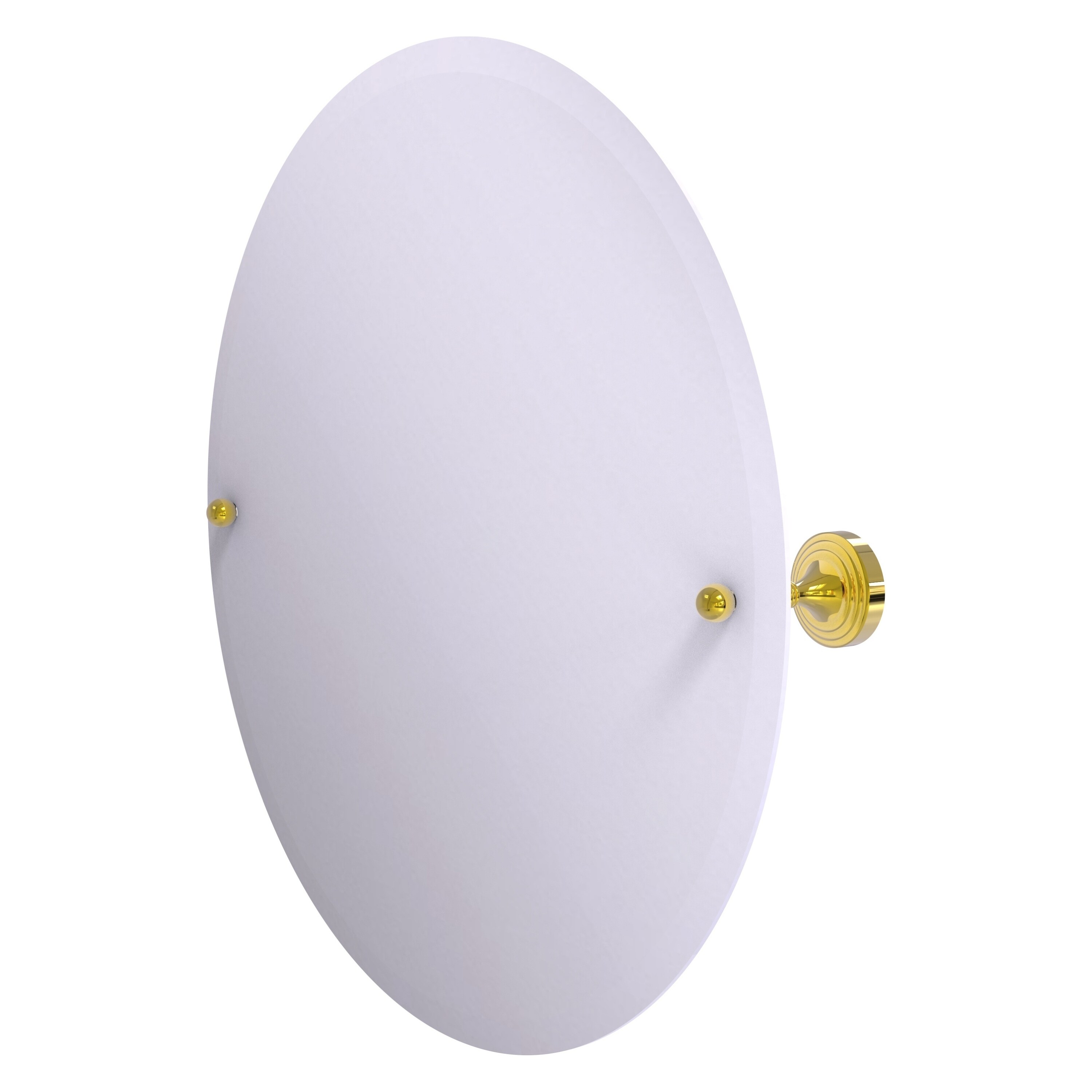 Allied Brass SG-90-PB Sag Harbor 22-Inches x 3.6-Inches Beveled Frameless Round Tilting Bathroom Vanity Mirror ( Polished Brass )