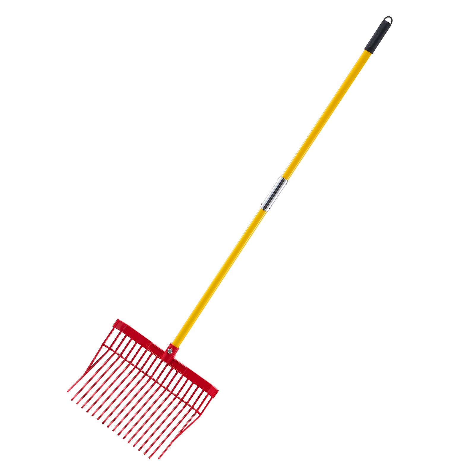 VEVOR - Manure Fork 18 Angled Tines Horse Manure Rake with Long Fiberglass Handle 61 in Durable P...