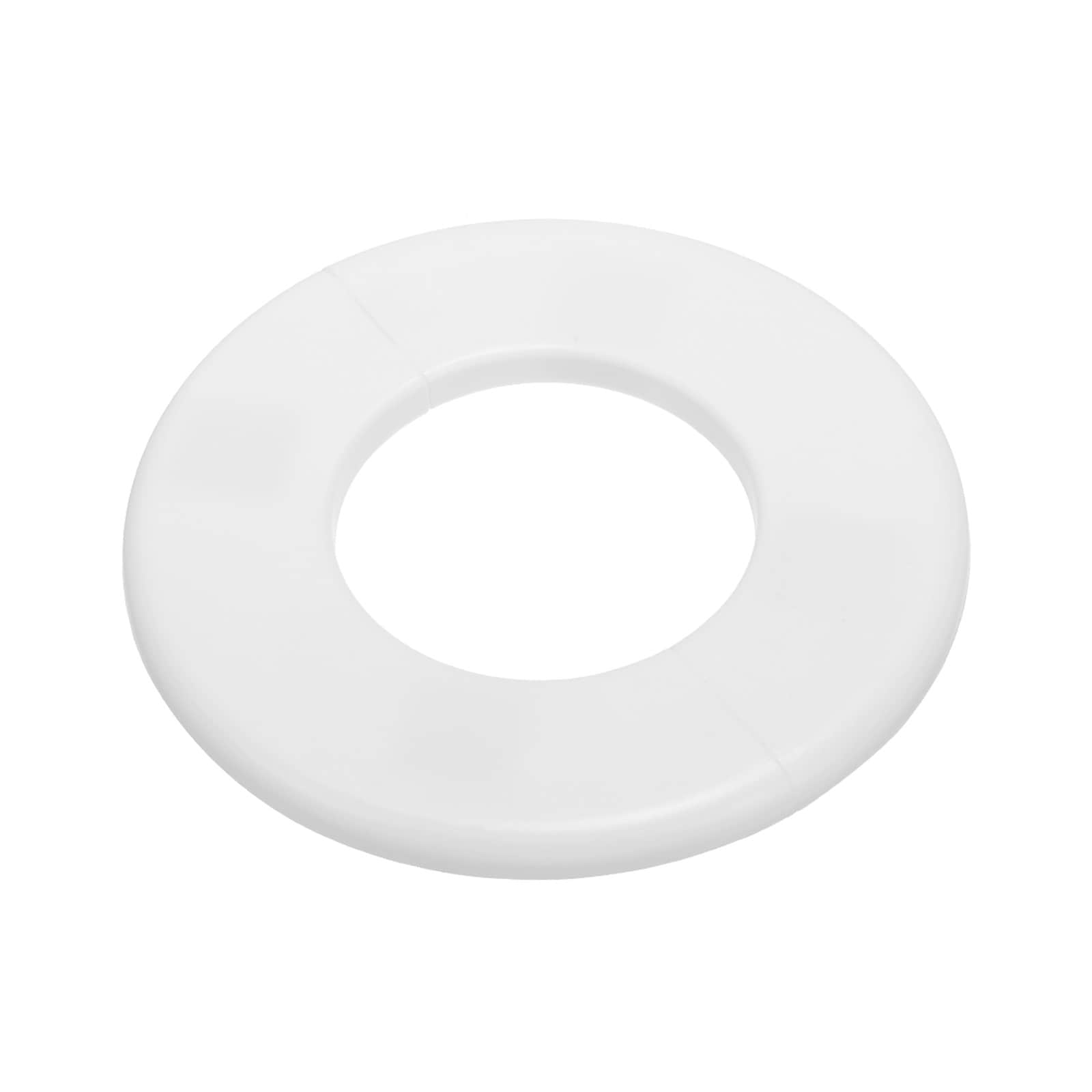 PATIKIL Wall Split Flange 2.52inch (64mm)ABS Round Self-Adhesive Escutcheon Plate Buckles Water Pipe Cover for Kitchen Bathroom Arm Pipe Faucet Decoration White