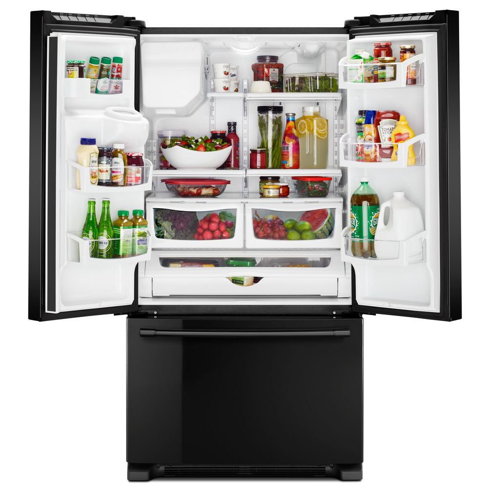 Maytag 24.7-cu ft French Door Refrigerator with Ice Maker (Black ...
