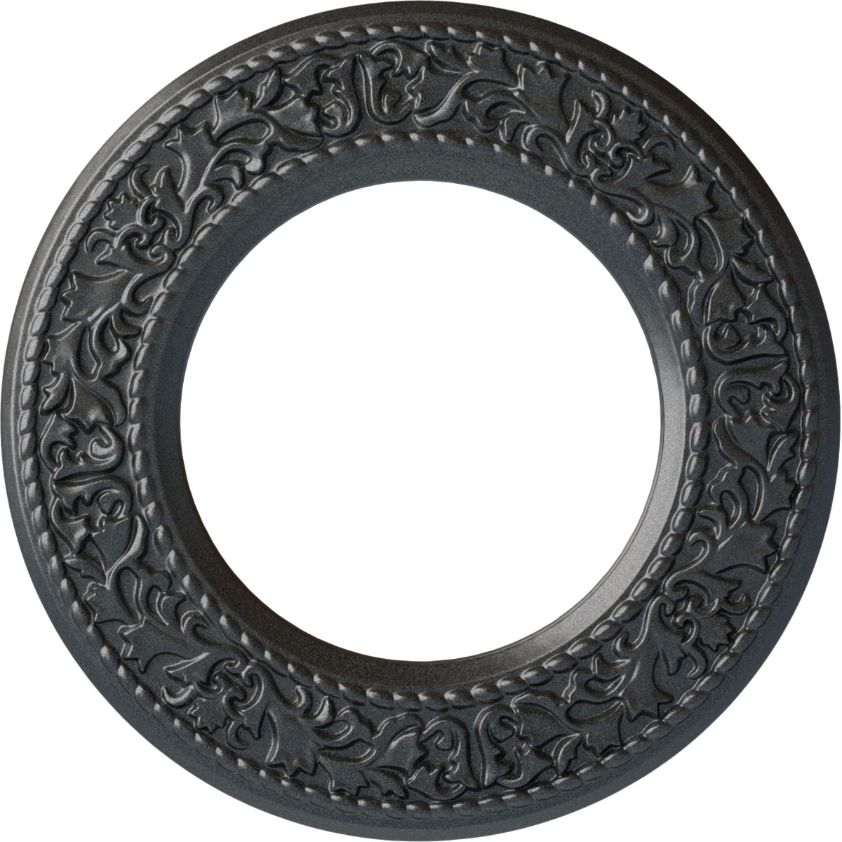 Ekena Millwork CM13BLPES Blackthorn 13.375-in W x 13.375-in L Painted Pewter Polyurethane Whole Ceiling Medallion