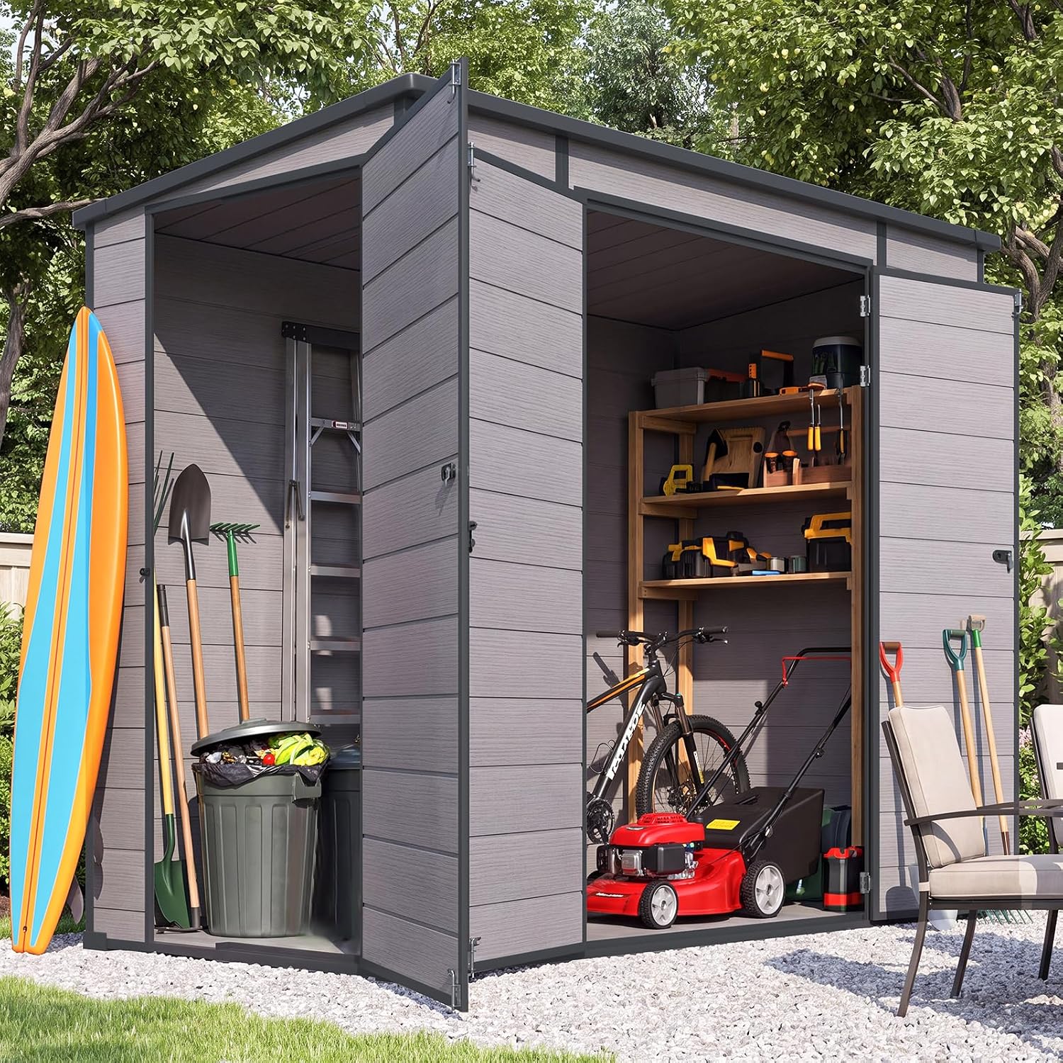 AECOJOY -  4 x 8 Ft Resin Outdoor Storage Shed