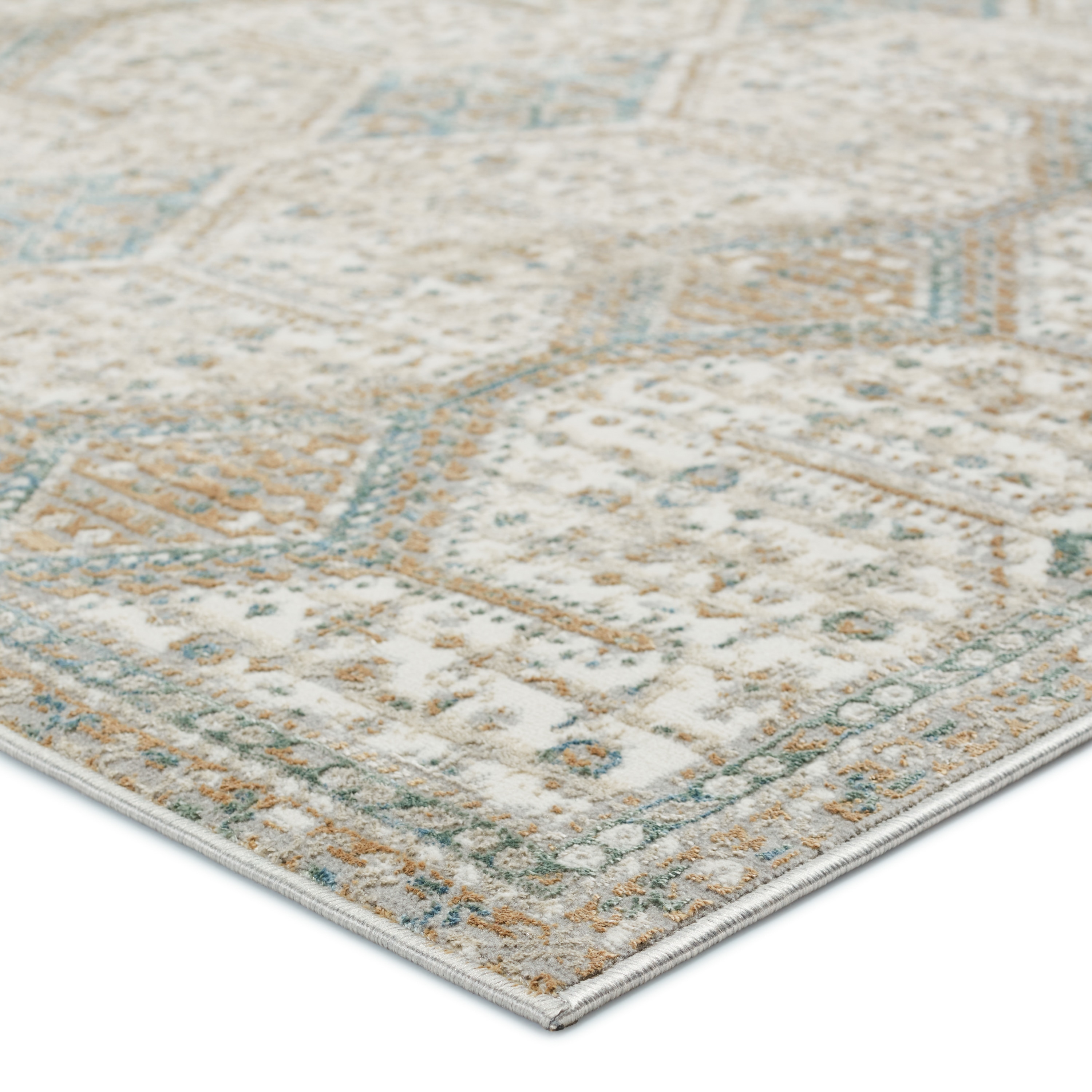 Elysian Blue Trellis 10' x 14' Wool-Synthetic Blend Area Rug