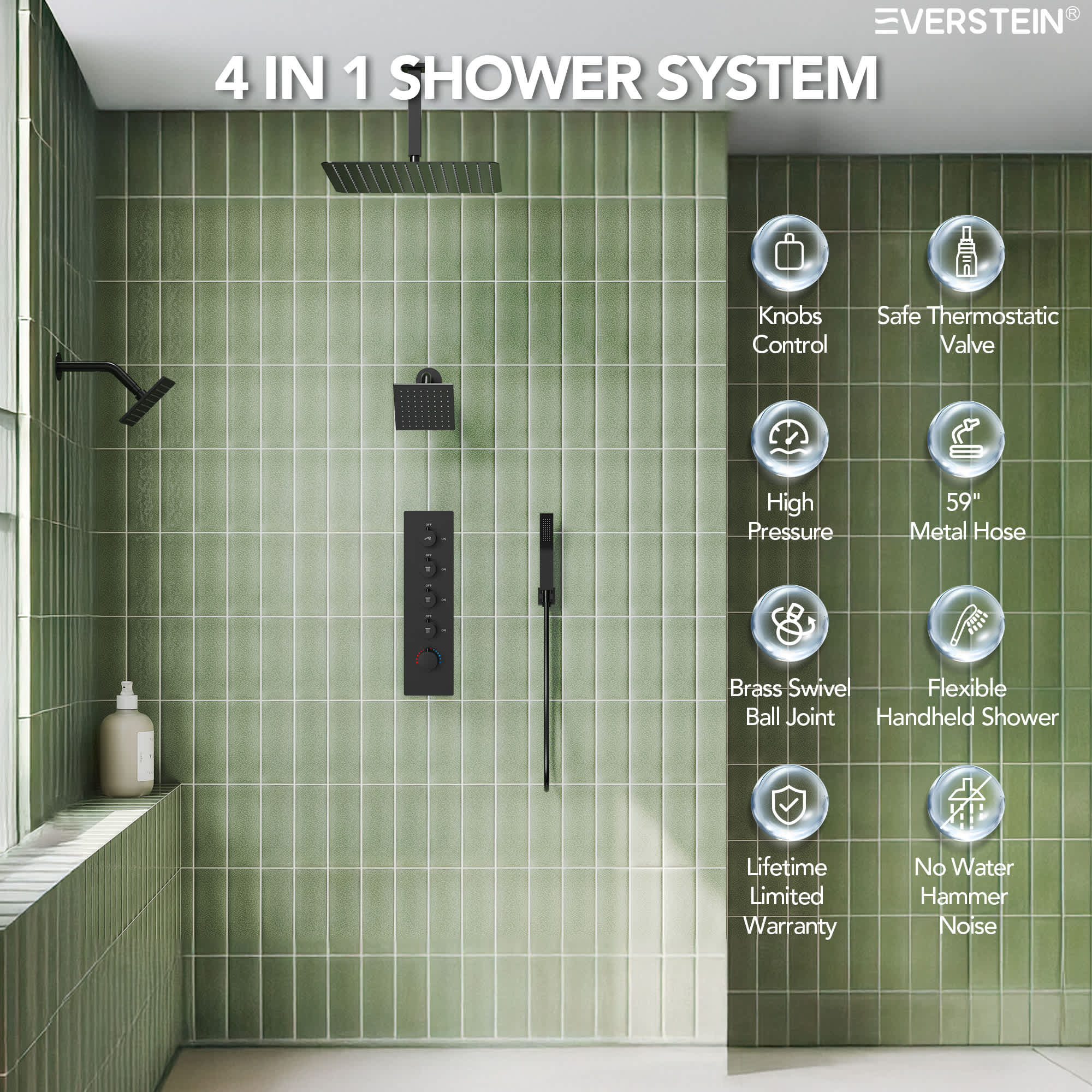 EVERSTEIN SFS-1062-BK16 Tub-Shower-Faucets - View #2