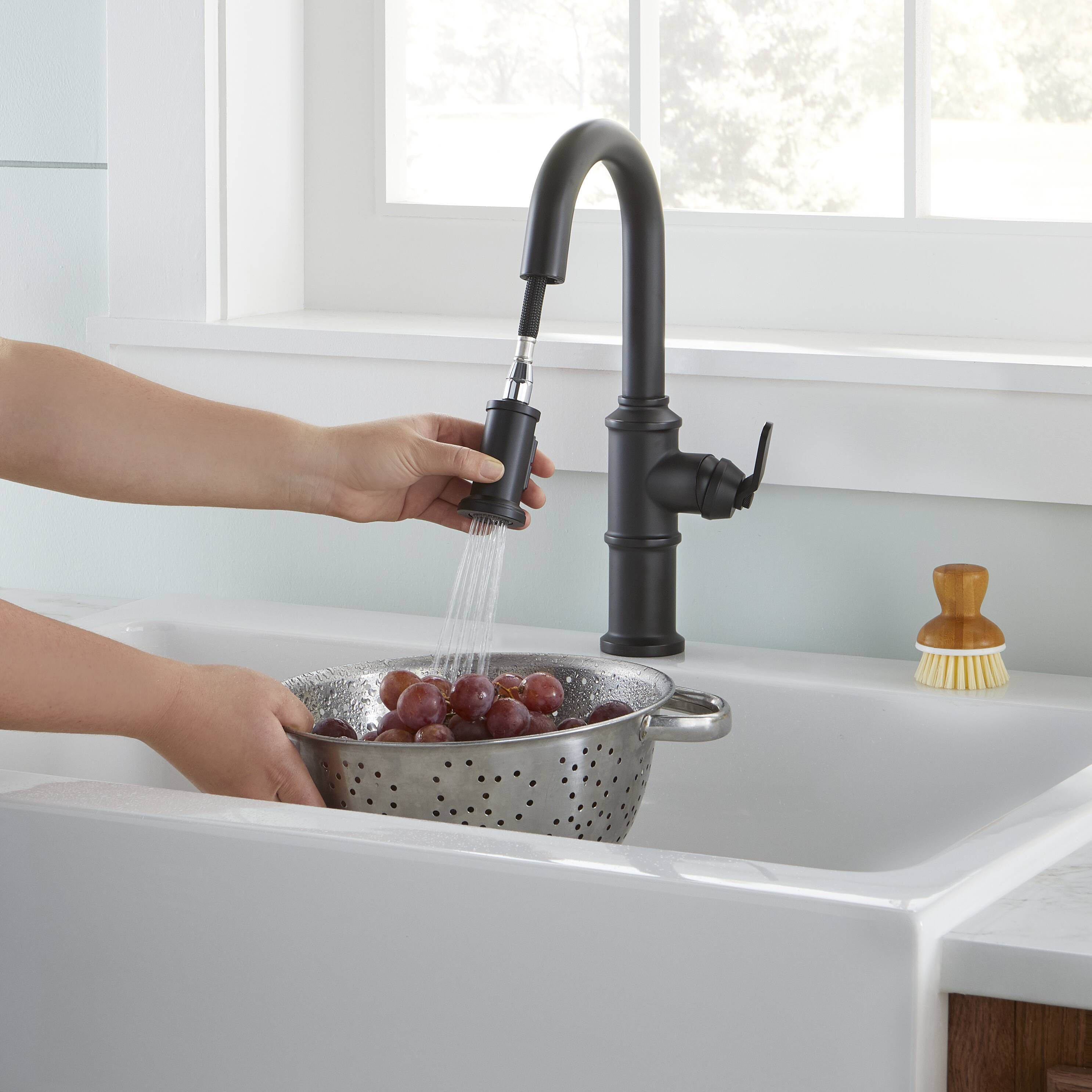 Gerber Satin Black Single Handle Bar And Prep Kitchen Faucet With   62625216 