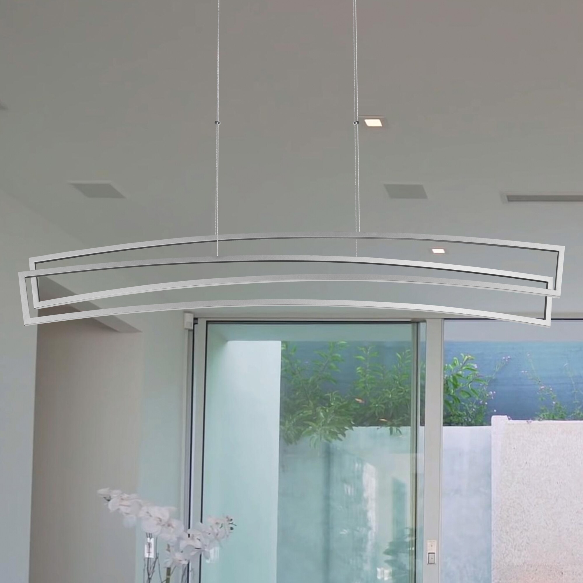 Sirius 46-Inch Silver Integrated LED Linear Chandelier
