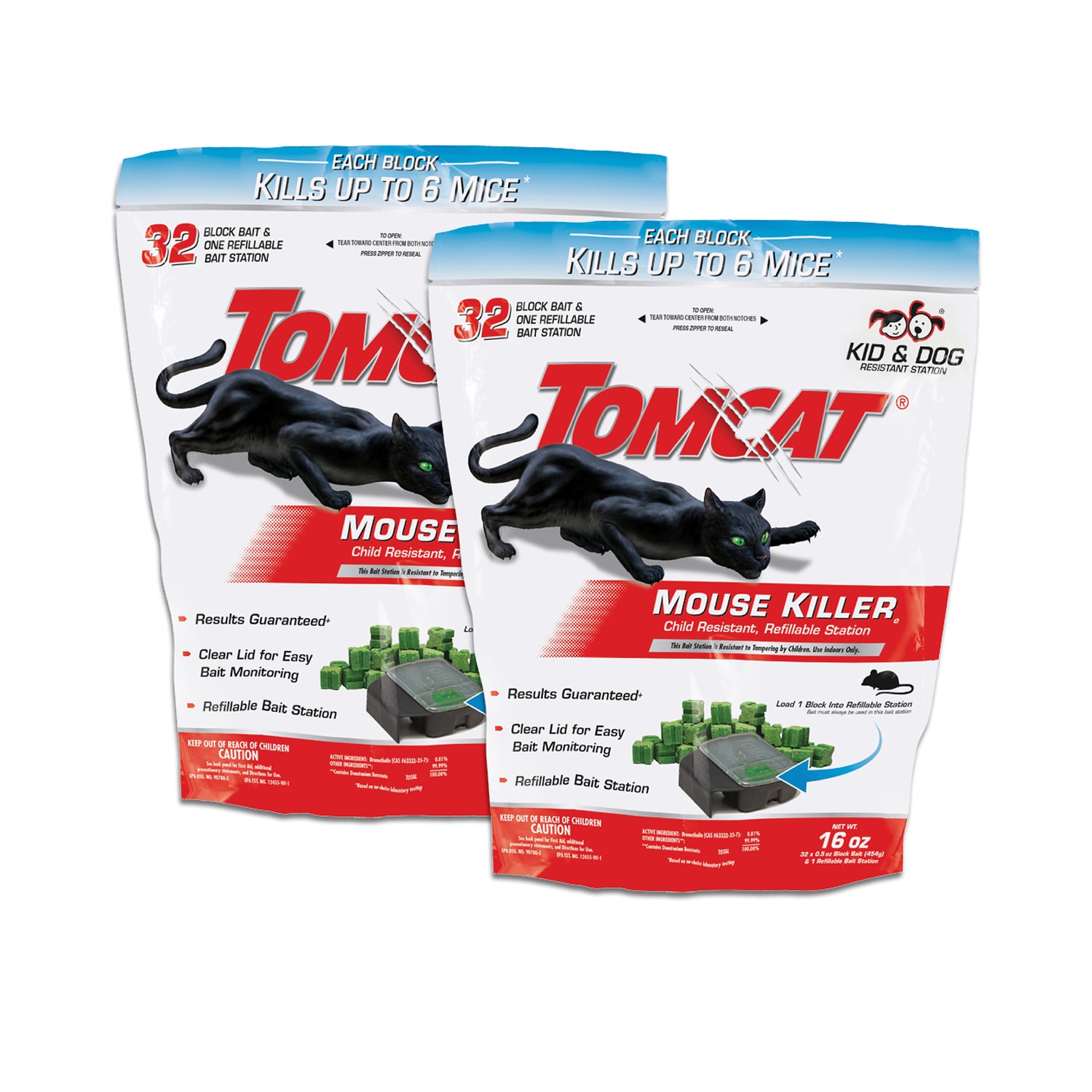 Tomcat Mouse Killer Child & Dog Resistant Disposable Station, 2