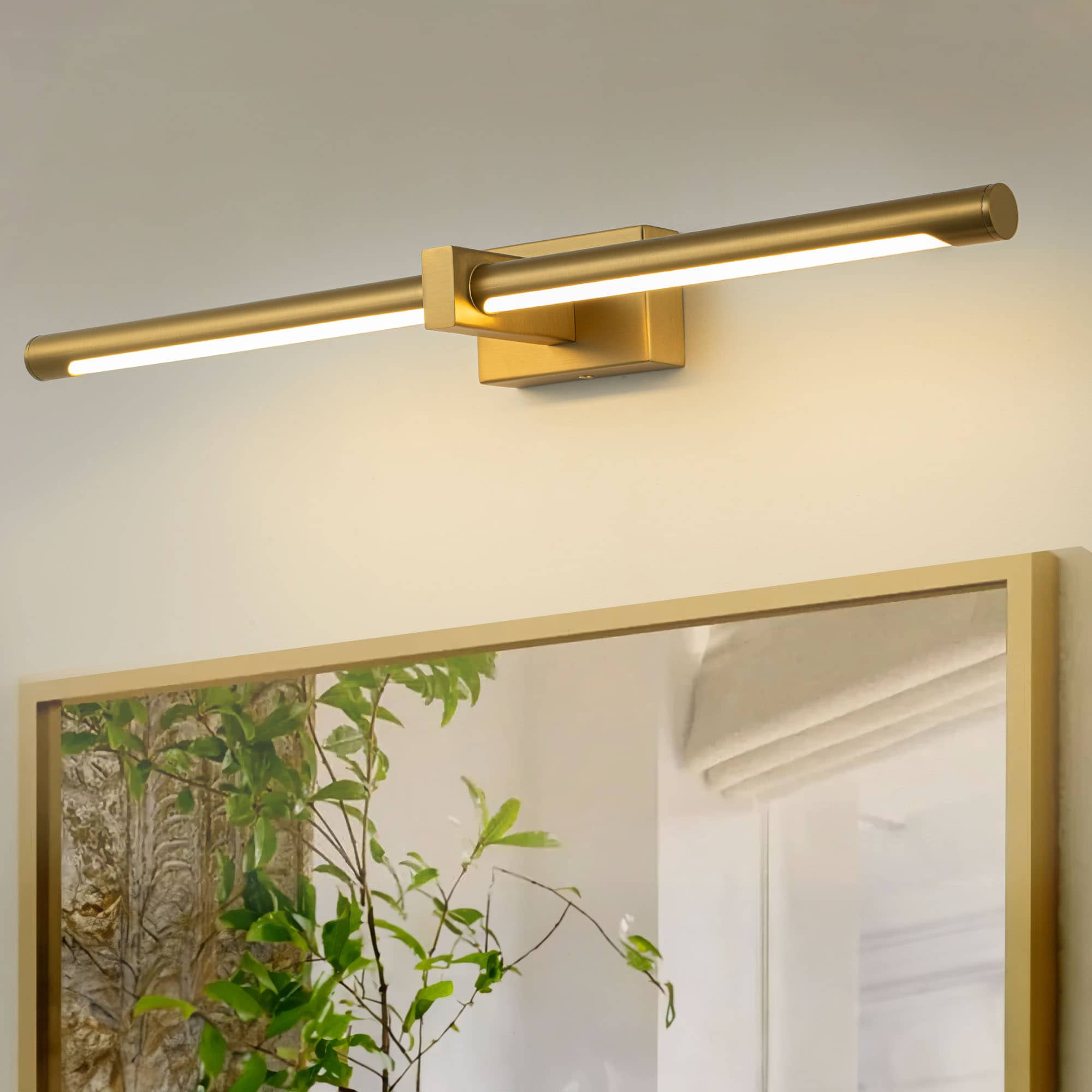 Rennnsan VL810155838 Jonathan 23.6-in 1 -Light Gold Integrated LED Modern/contemporary Vanity light bar