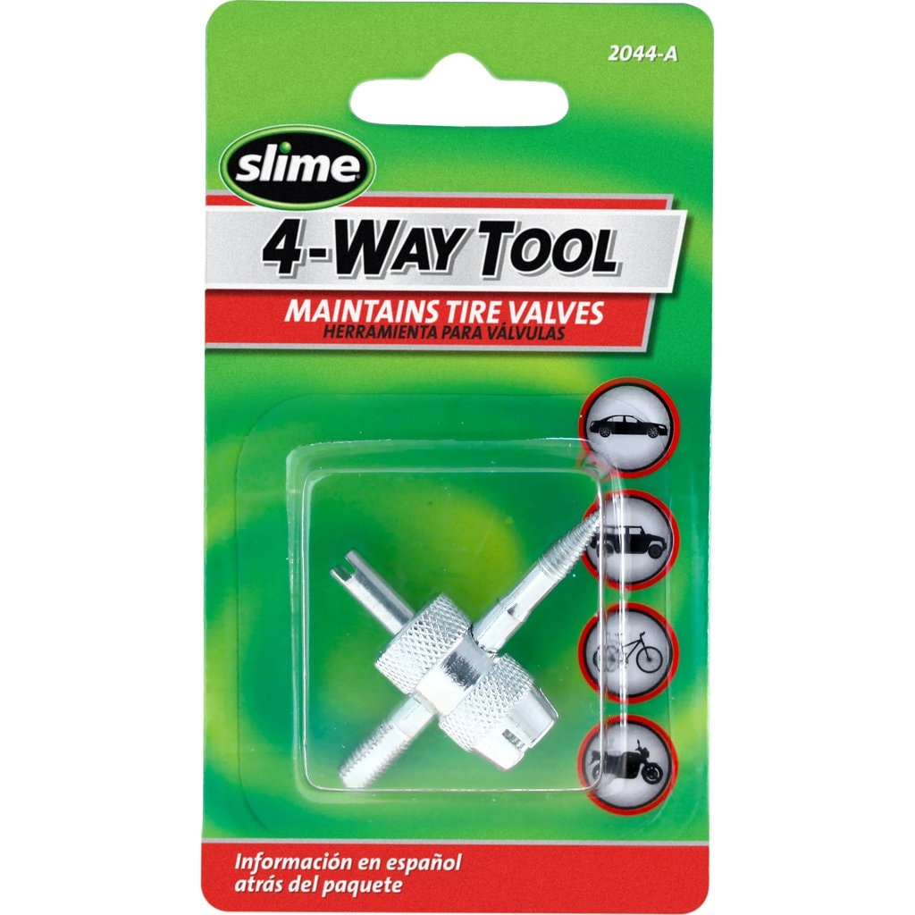 Monkey Grip 4-Way Valve Tool with Valve Cores - Easy to Use Tire
