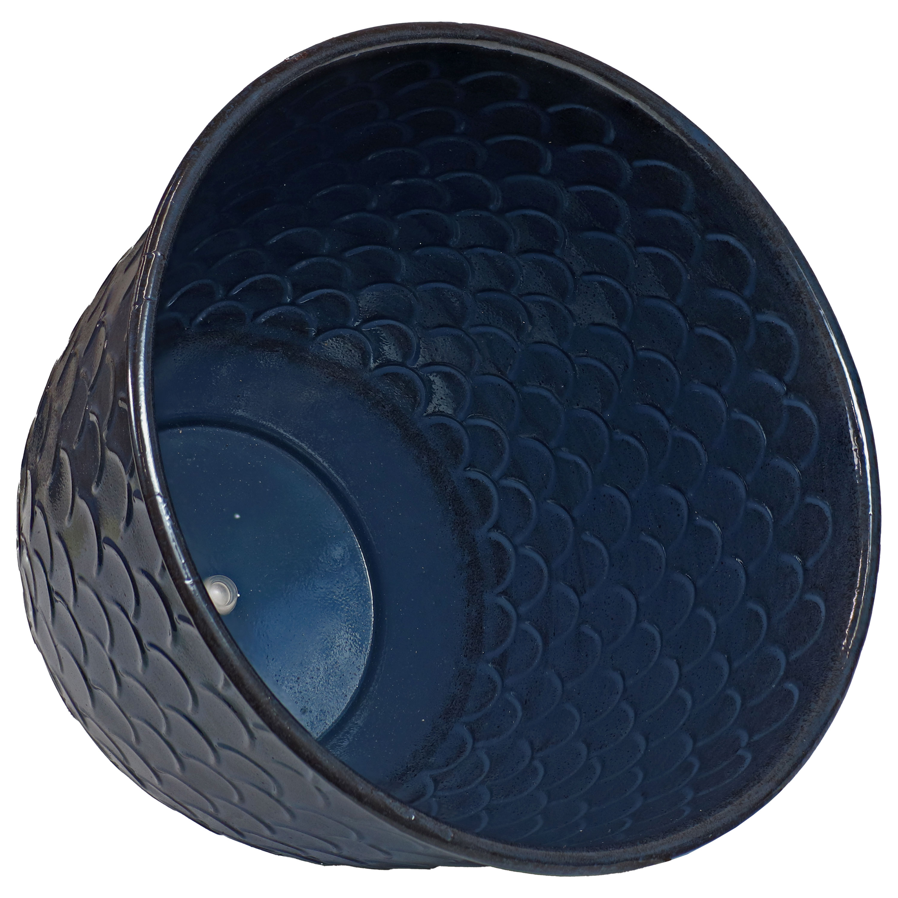 Dinah Navy Glaze Metal Indoor/Outdoor Planter Set