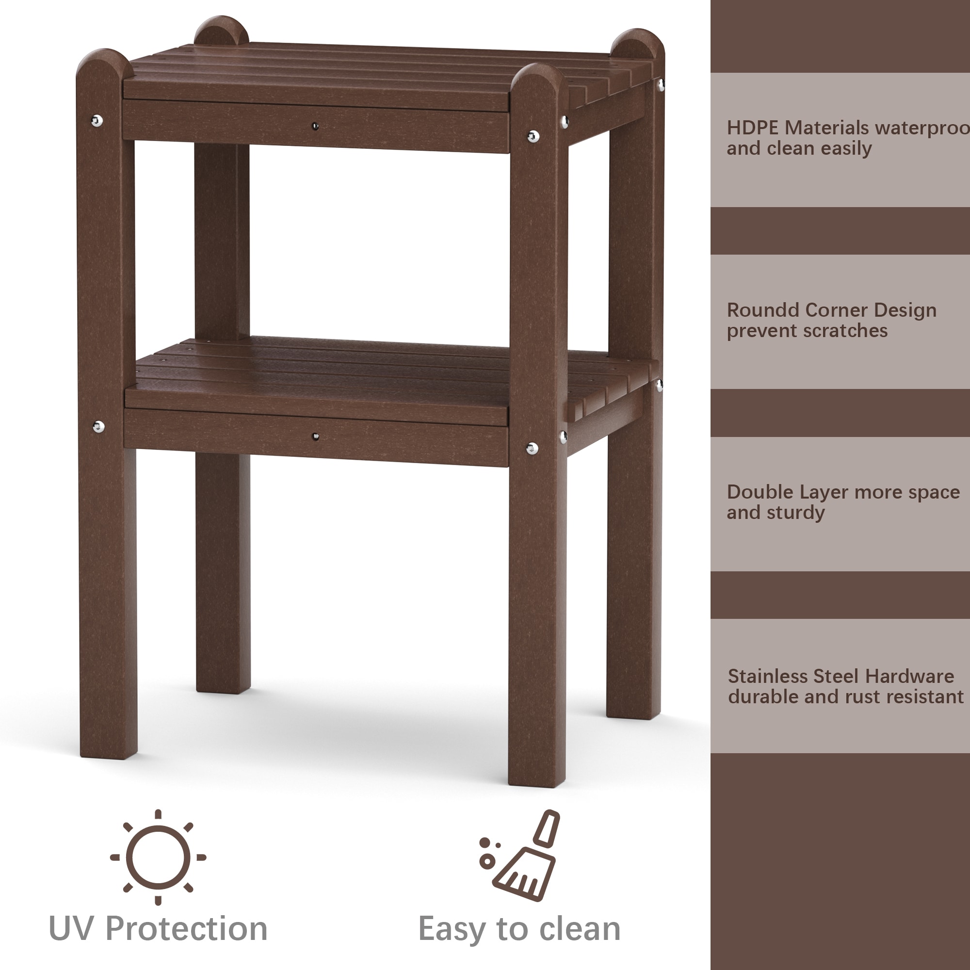 Poly furniture ST-HE03-BR Patio-Tables - View #3