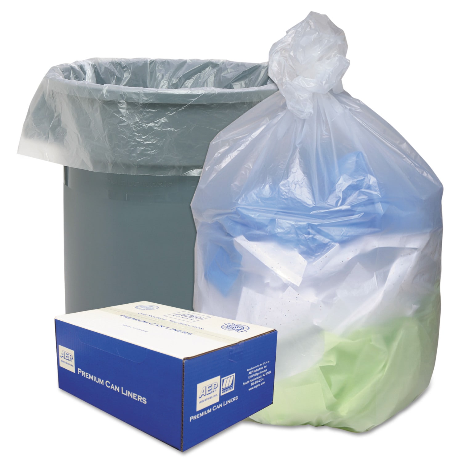 50 pcs 60 Gallon Clear Trash Garbage Can Liner Bags 50 