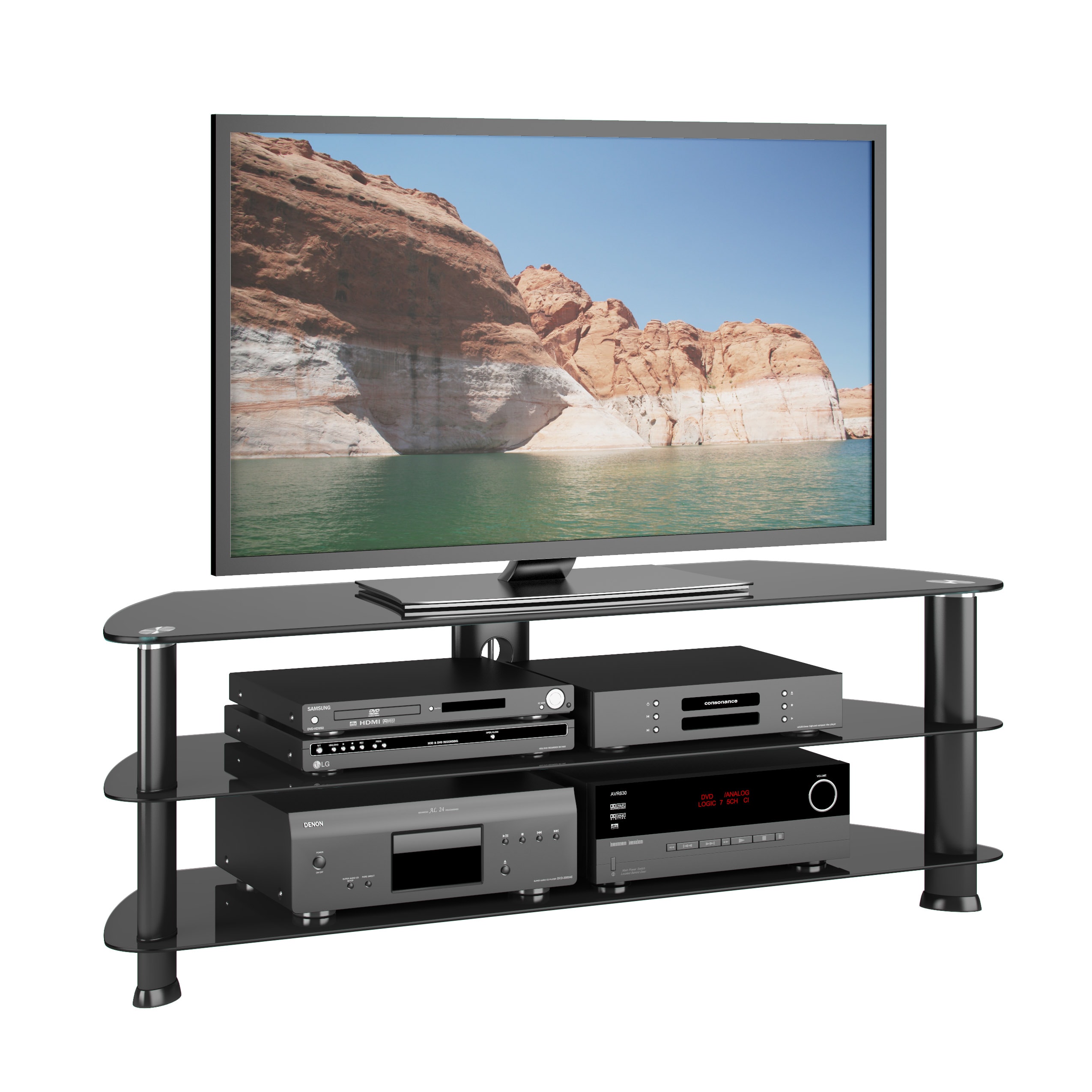 CorLiving TRL-501-T Laguna Modern/Contemporary Satin Black TV stand ( Accommodates TVs up to 60-in )