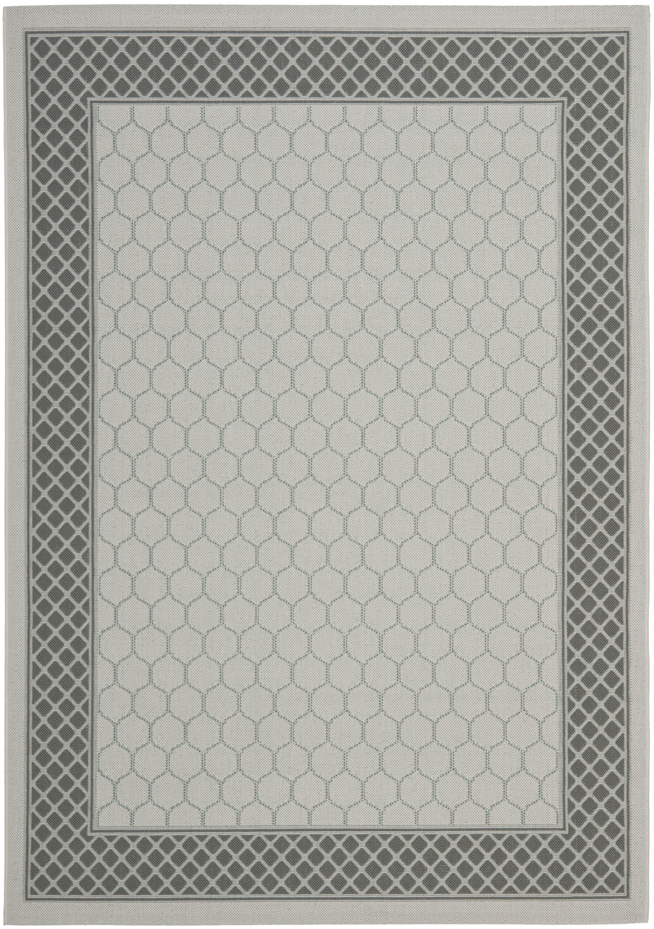 Light Grey/Anthracite Rectangular Synthetic Outdoor Area Rug