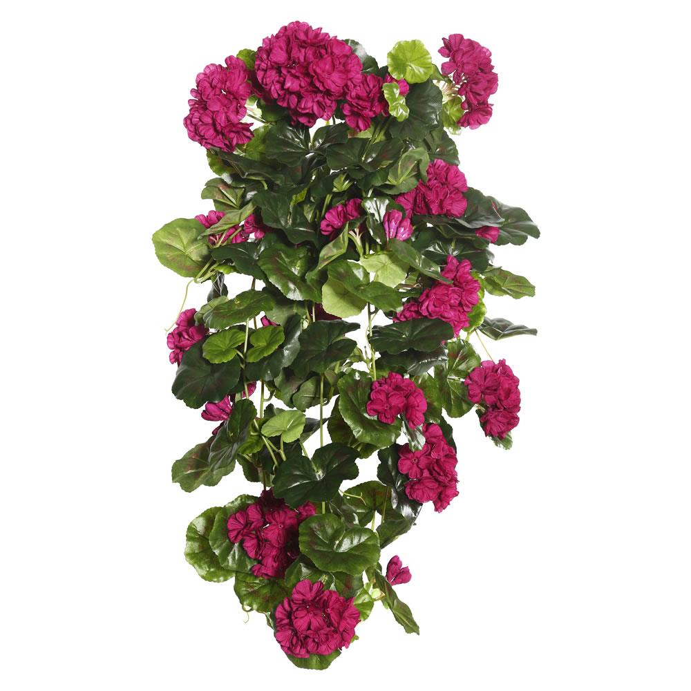Vickerman FL170801 13-in Purple Indoor Hanging Geranium Artificial Flower