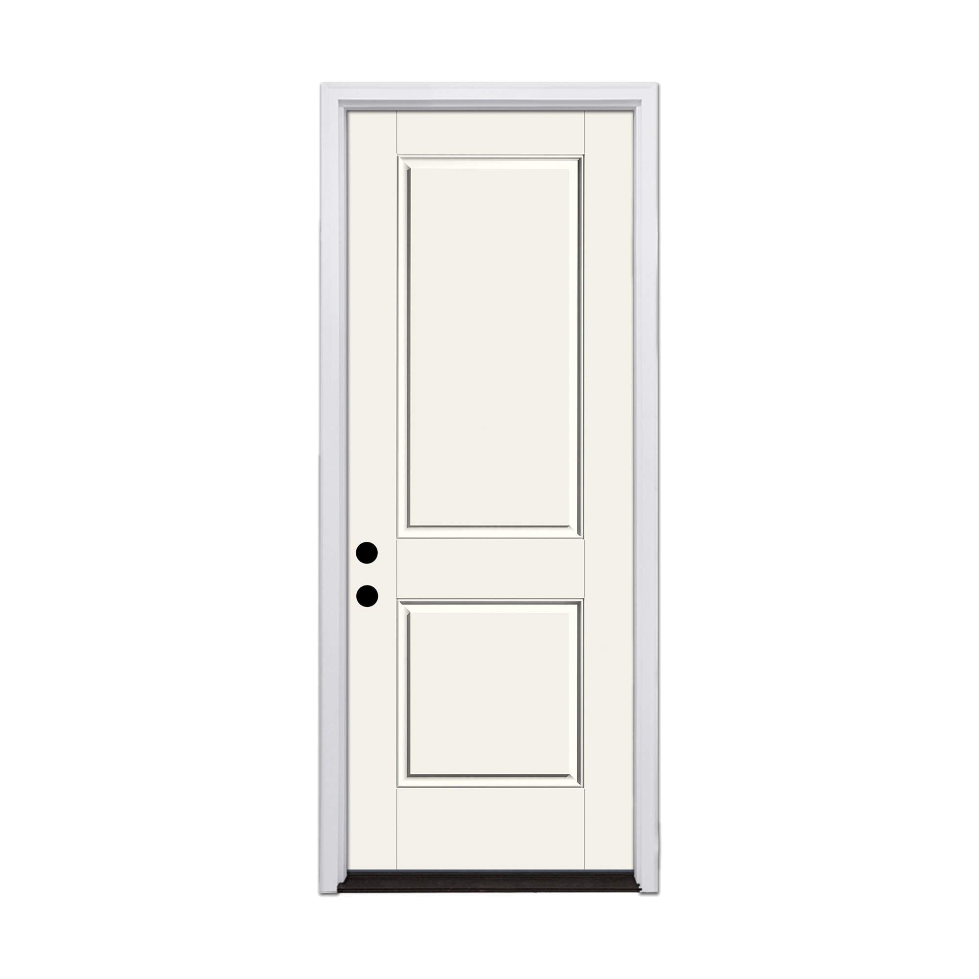 Therma-Tru 36-in x 96-in Fiberglass No Glass Painted Prehung Front Door with Brickmould Insulating Core