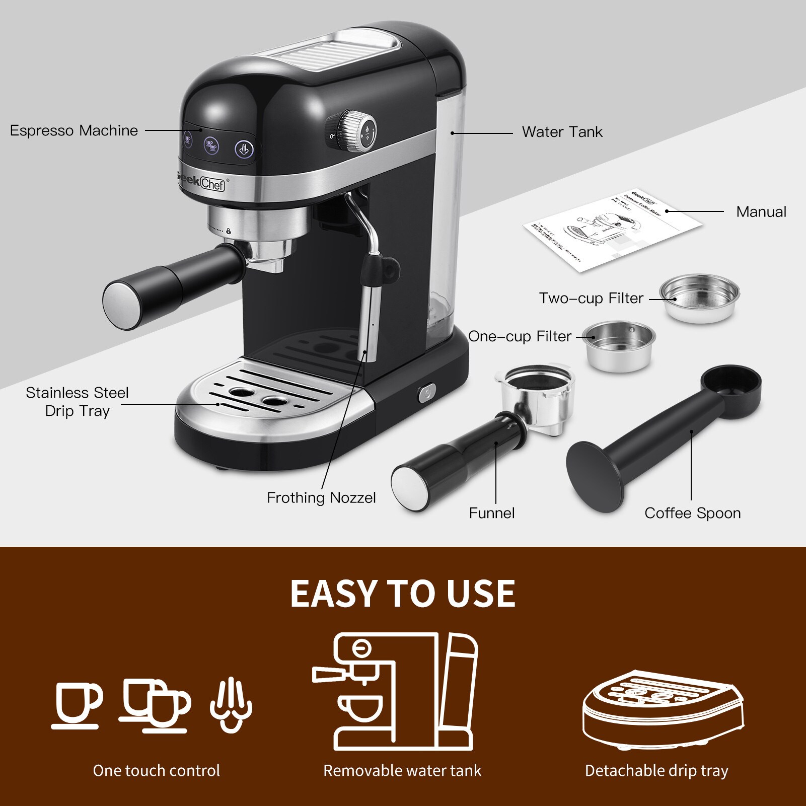 Jeremy Cass 2-Cup Sliver Commercial/Residential Drip Coffee Maker in the Coffee  Makers department at