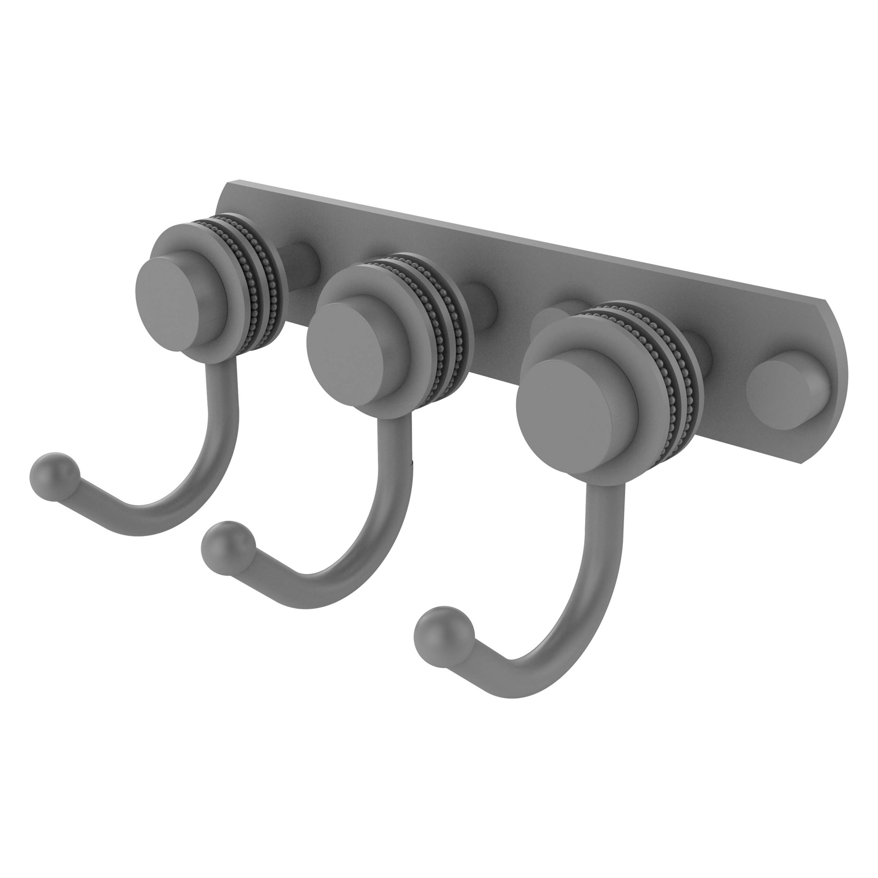 Allied Brass 920D-3-GYM Mercury Matte Gray Triple -Hook Wall mount Towel Hook