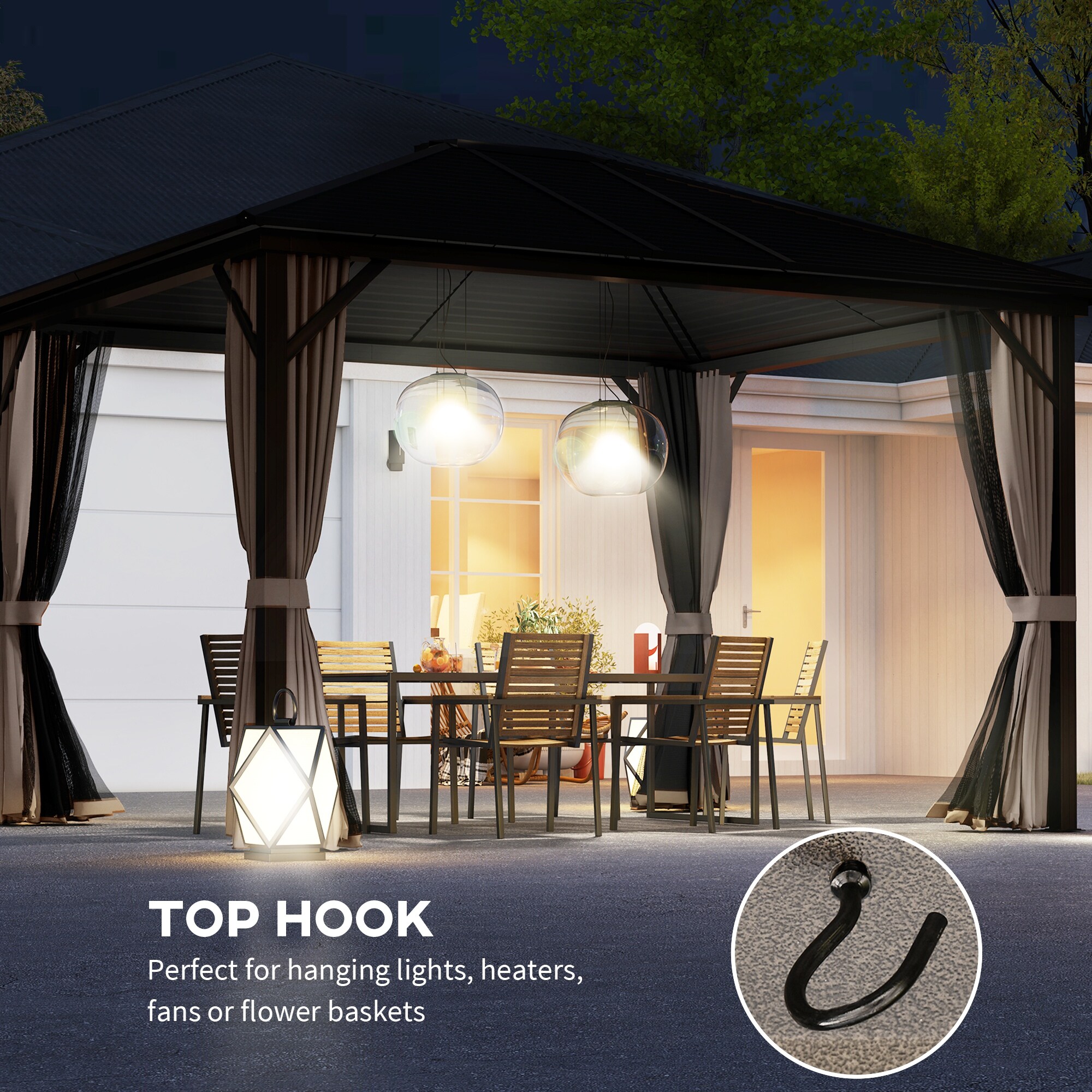 Outsunny 84C-040V01CF Wood-Resin-Gazebos - View #6