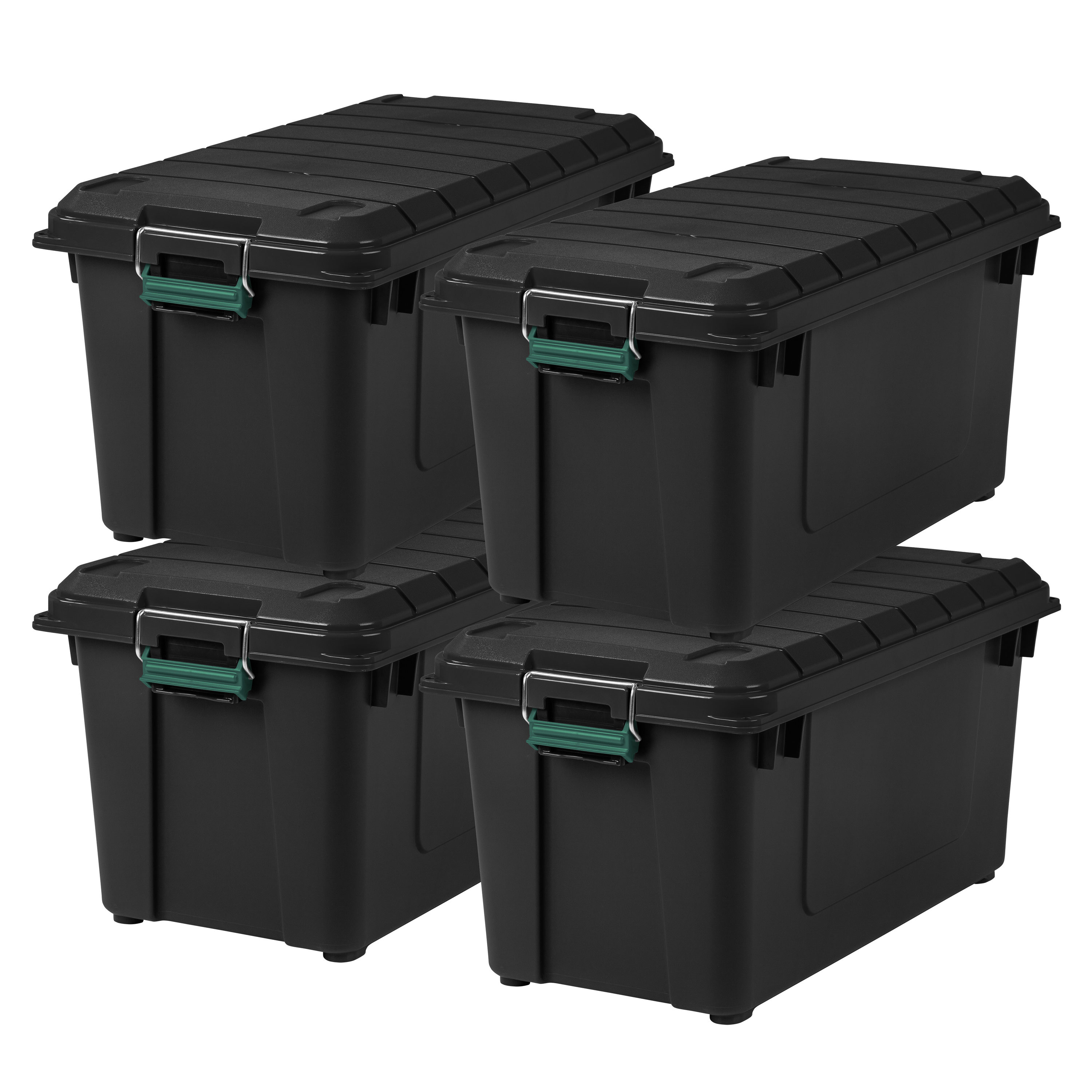 Iris 4pk 50qt Plastic Storage Totes With Wing Lid : Target