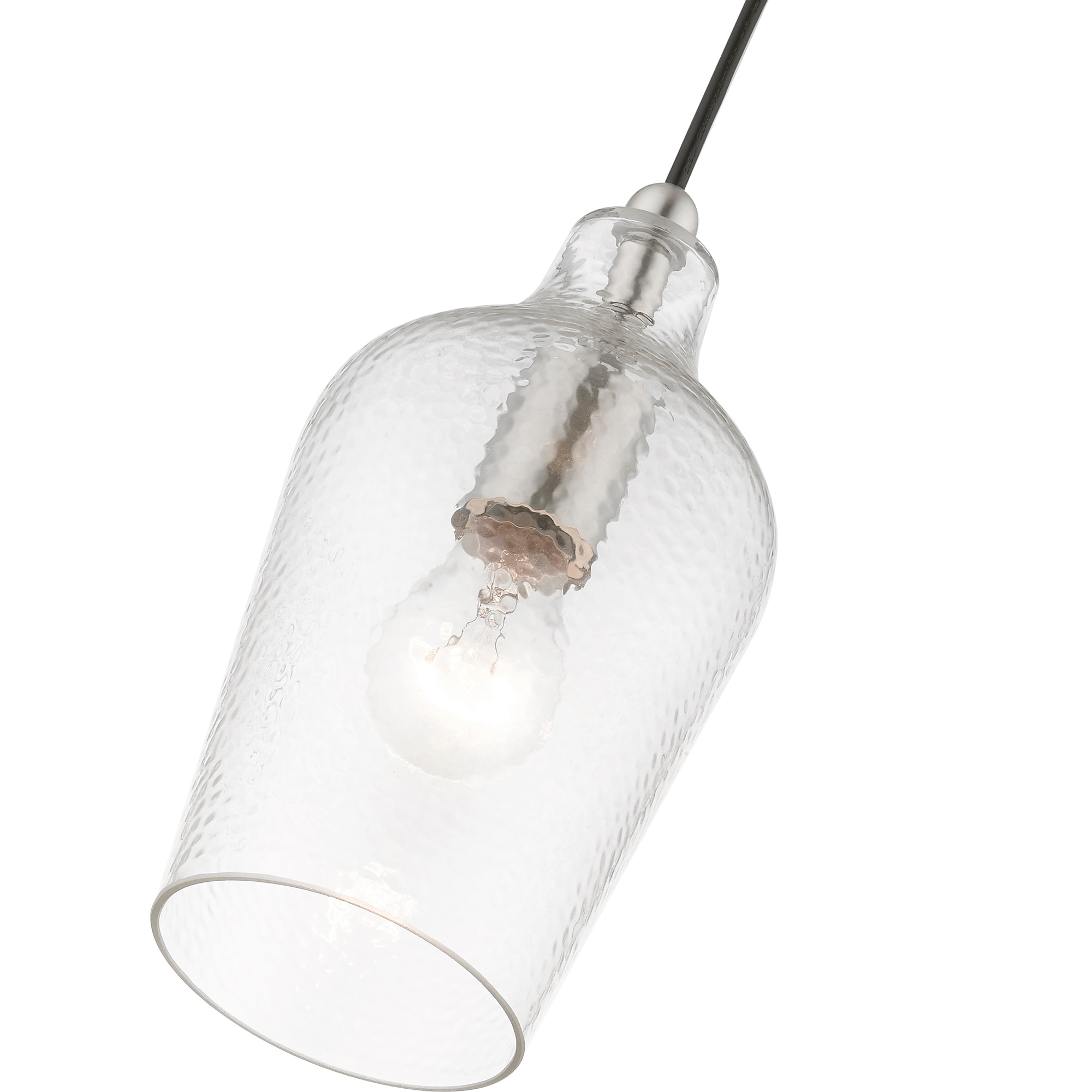 Avery Mini Jar Pendant Light in Brushed Nickel with Clear Glass