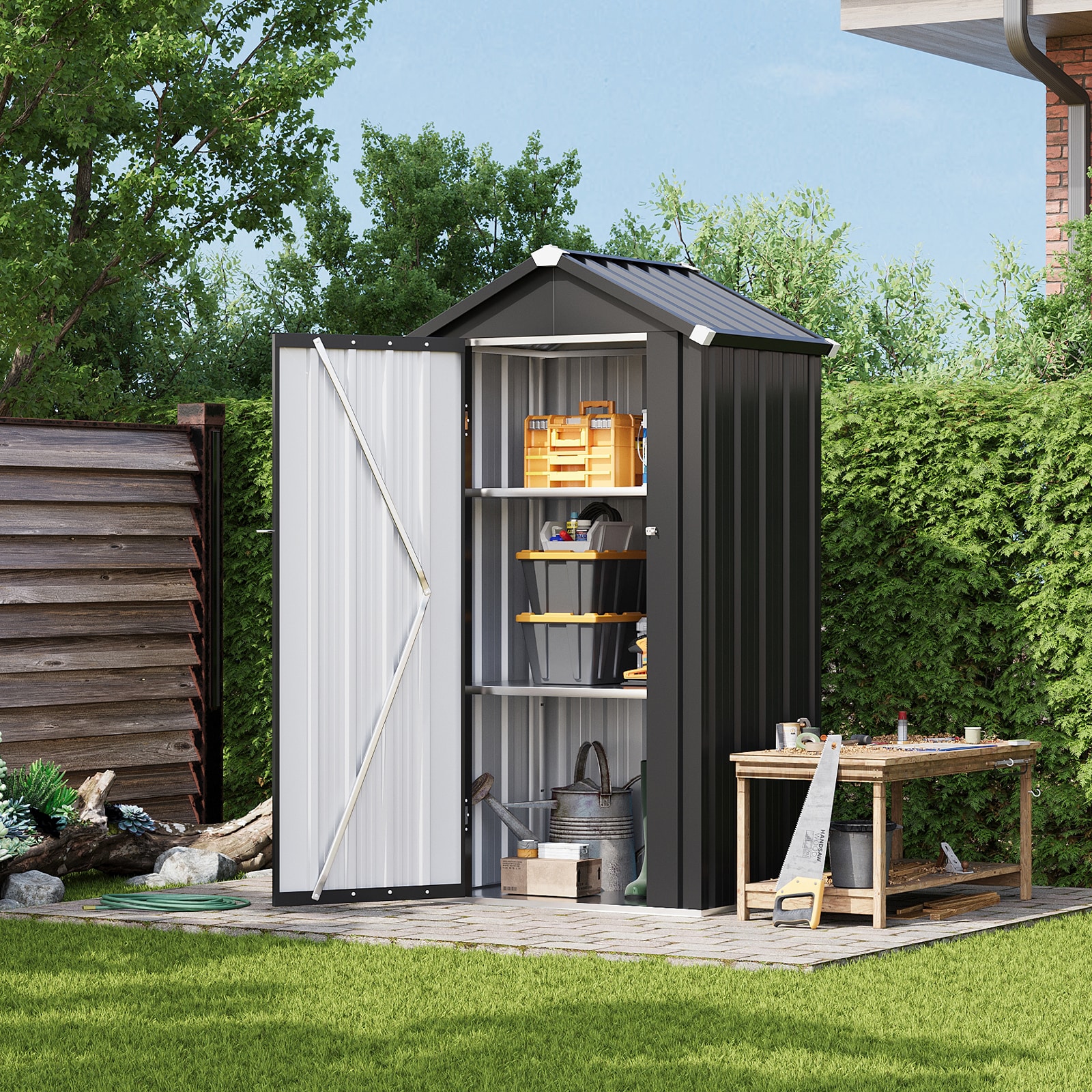 Nordivale Nordival 2.5-ft x 2-ft With Floor Adjustable Shelves Metal Storage Shed Waterproof Storage