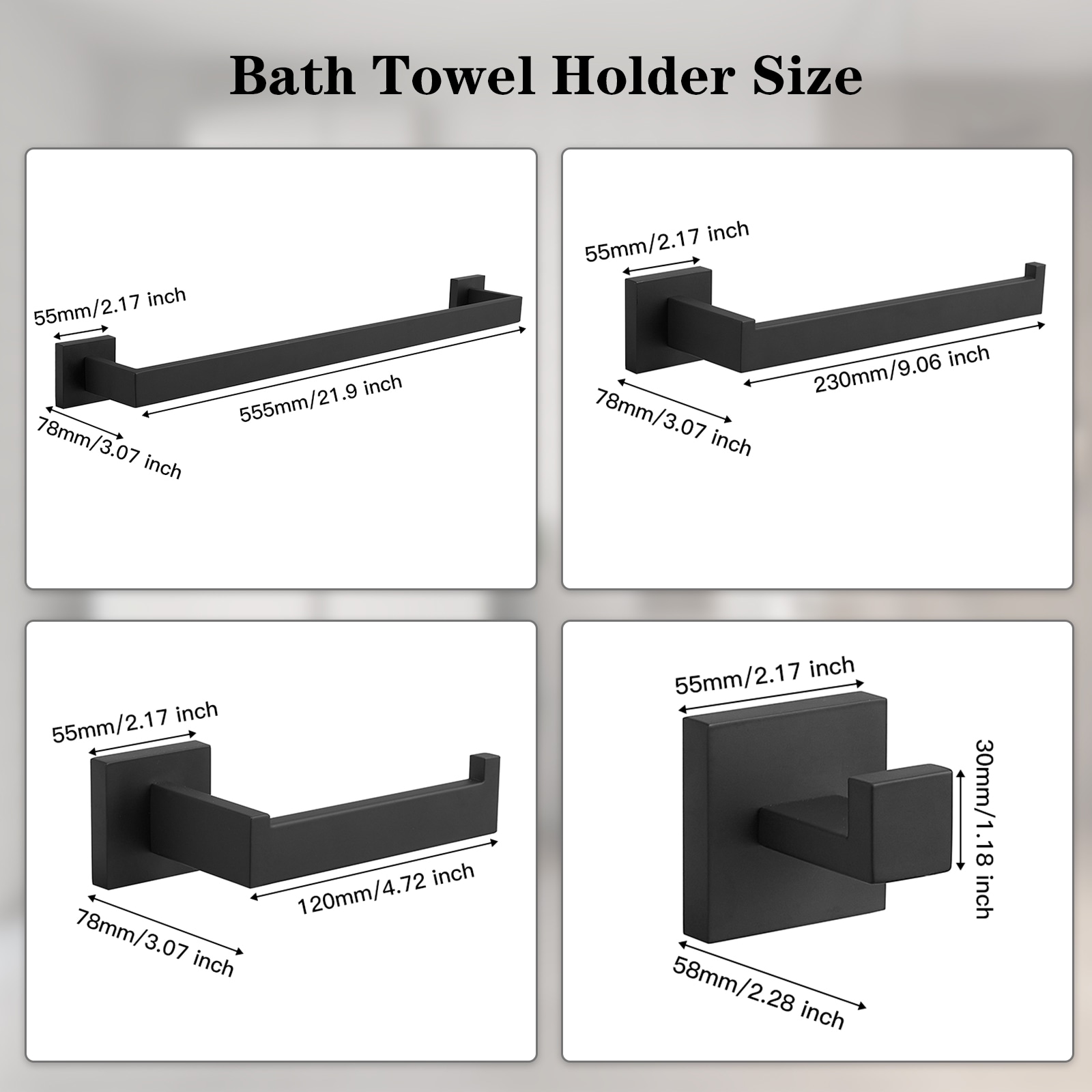 BWE A-91012-S-BLACK-1 Decorative-Bath-Hardware-Kits - View #7