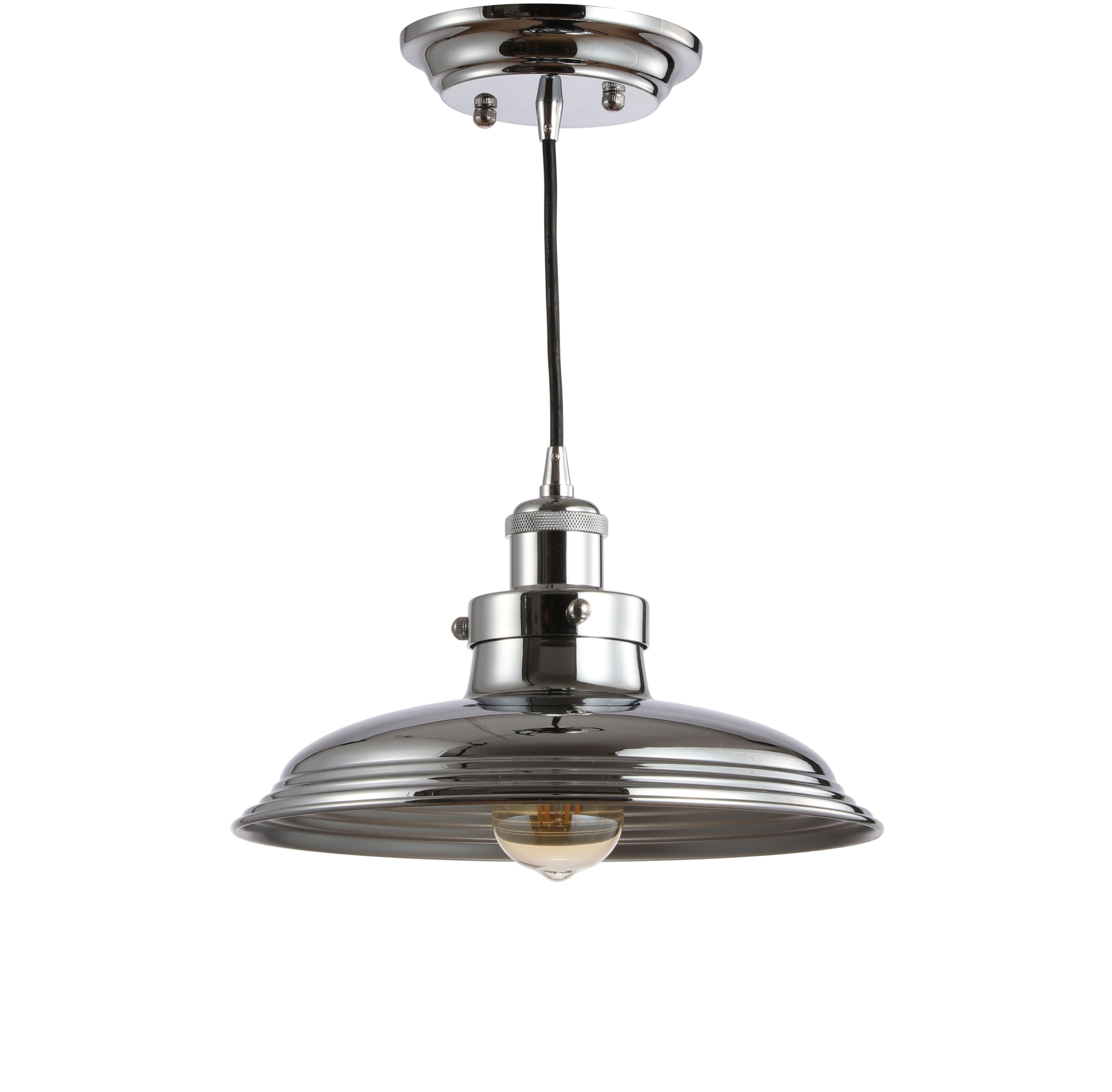 Bedford Rustic French Country Chrome Globe LED Pendant Light