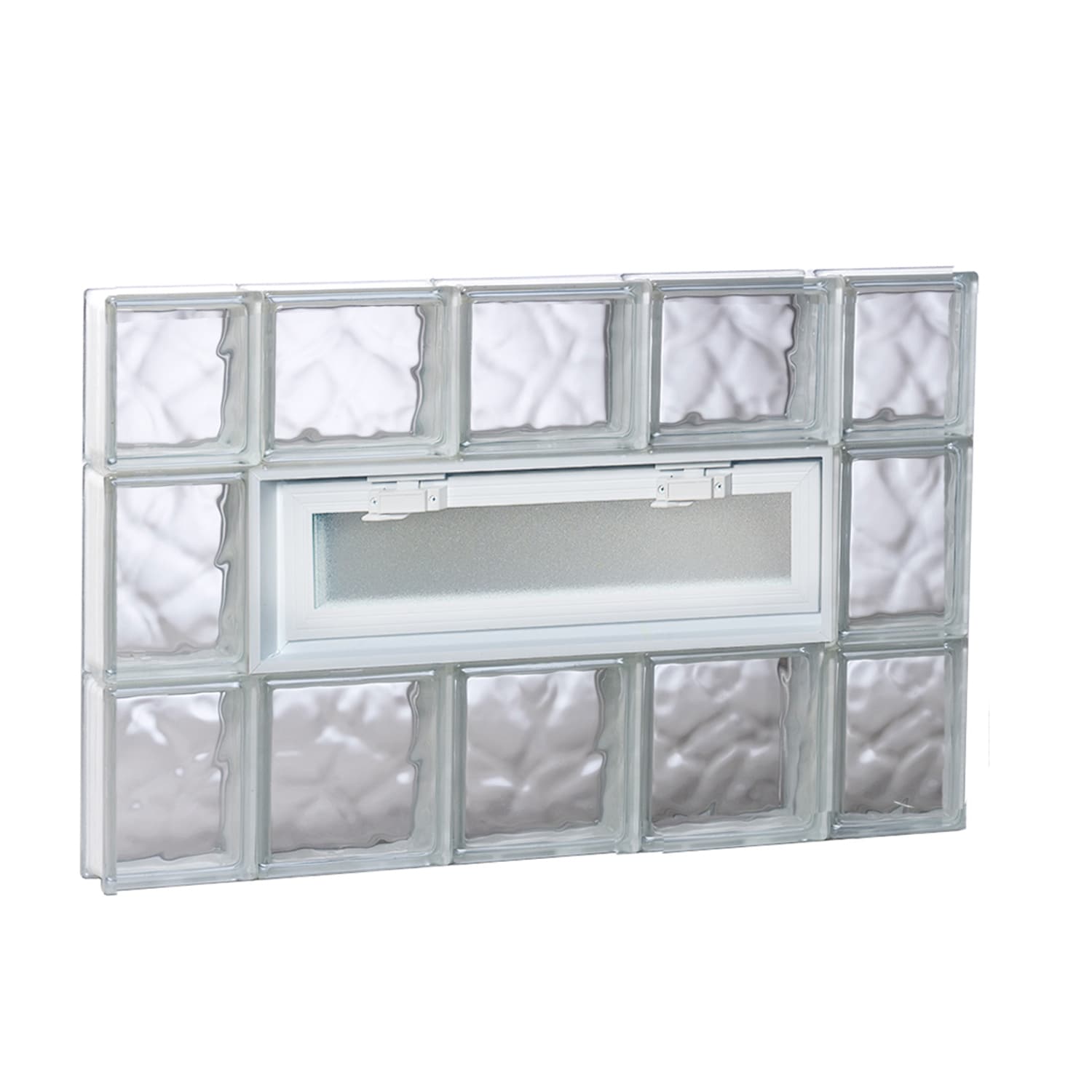 REDI2SET V3622DC Wavy Glass 34-3/4-in x 21-1/4-in Frameless Replacement Vented Glass Block Window