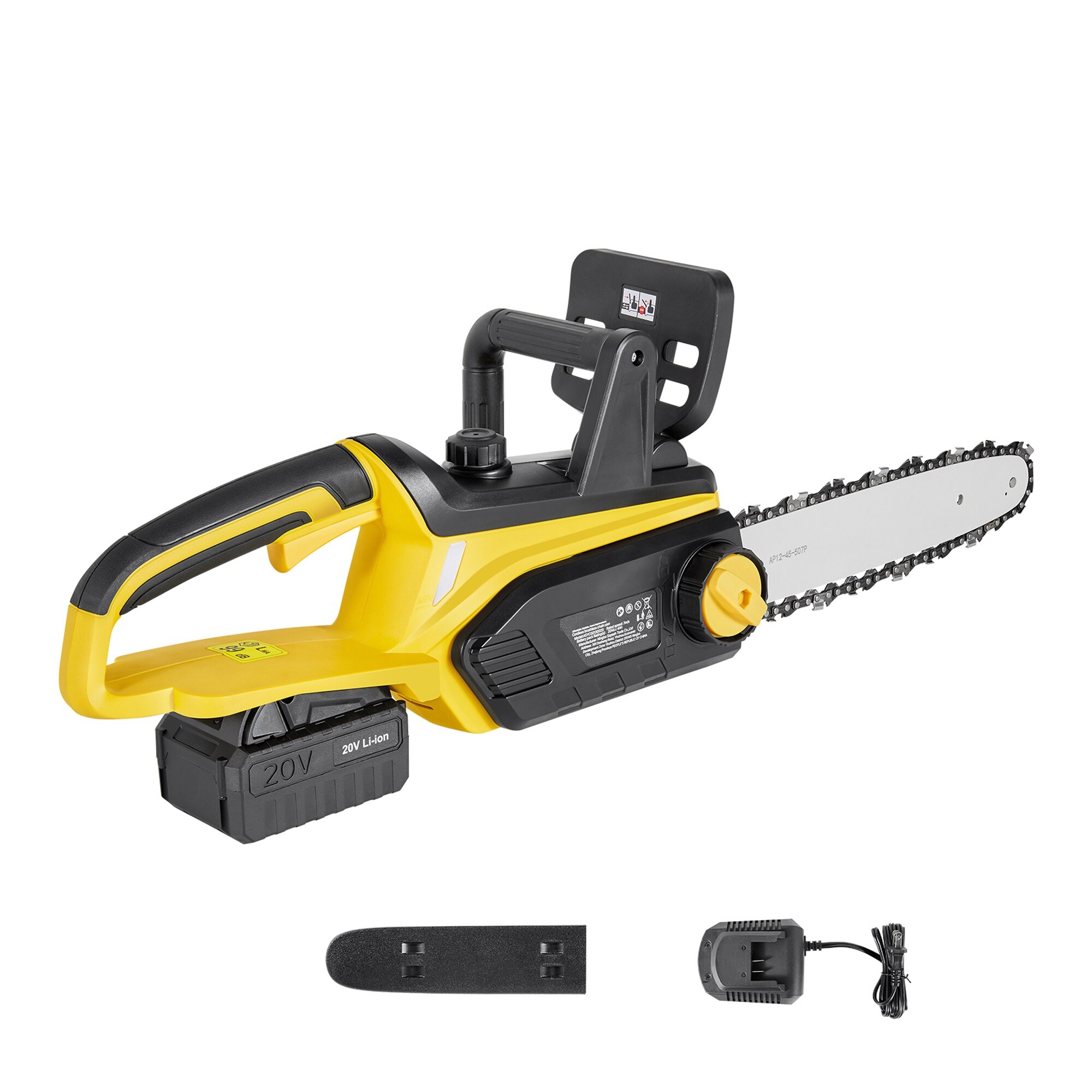 Vorene 20V 12-in Brushless Cordless Chainsaw with 4.0Ah Battery for Cutting Pruning Trimming