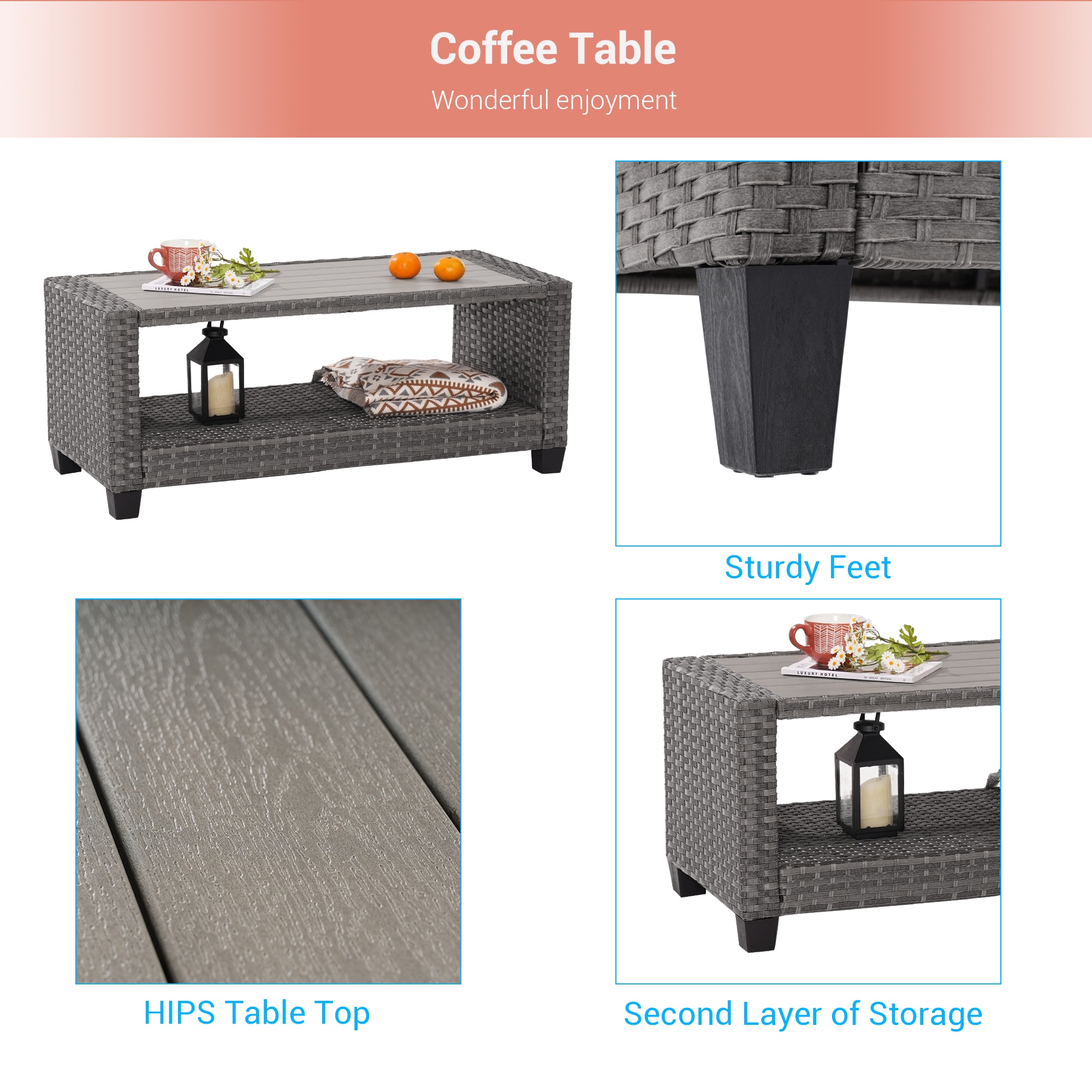 Sonkuki SD-PS-115HBG-S2T1 Patio-Conversation-Sets - View #7