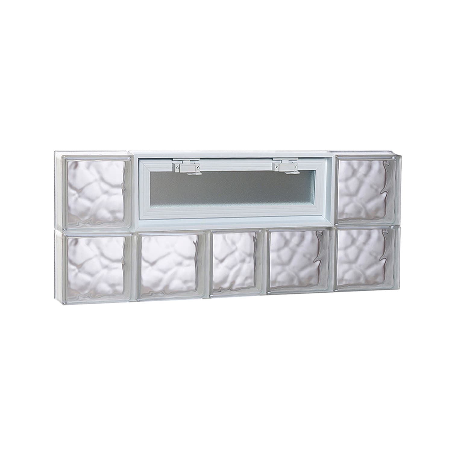 REDI2SET V3816DC Wavy Glass 36-3/4-in x 15-1/2-in Frameless Replacement Vented Glass Block Window