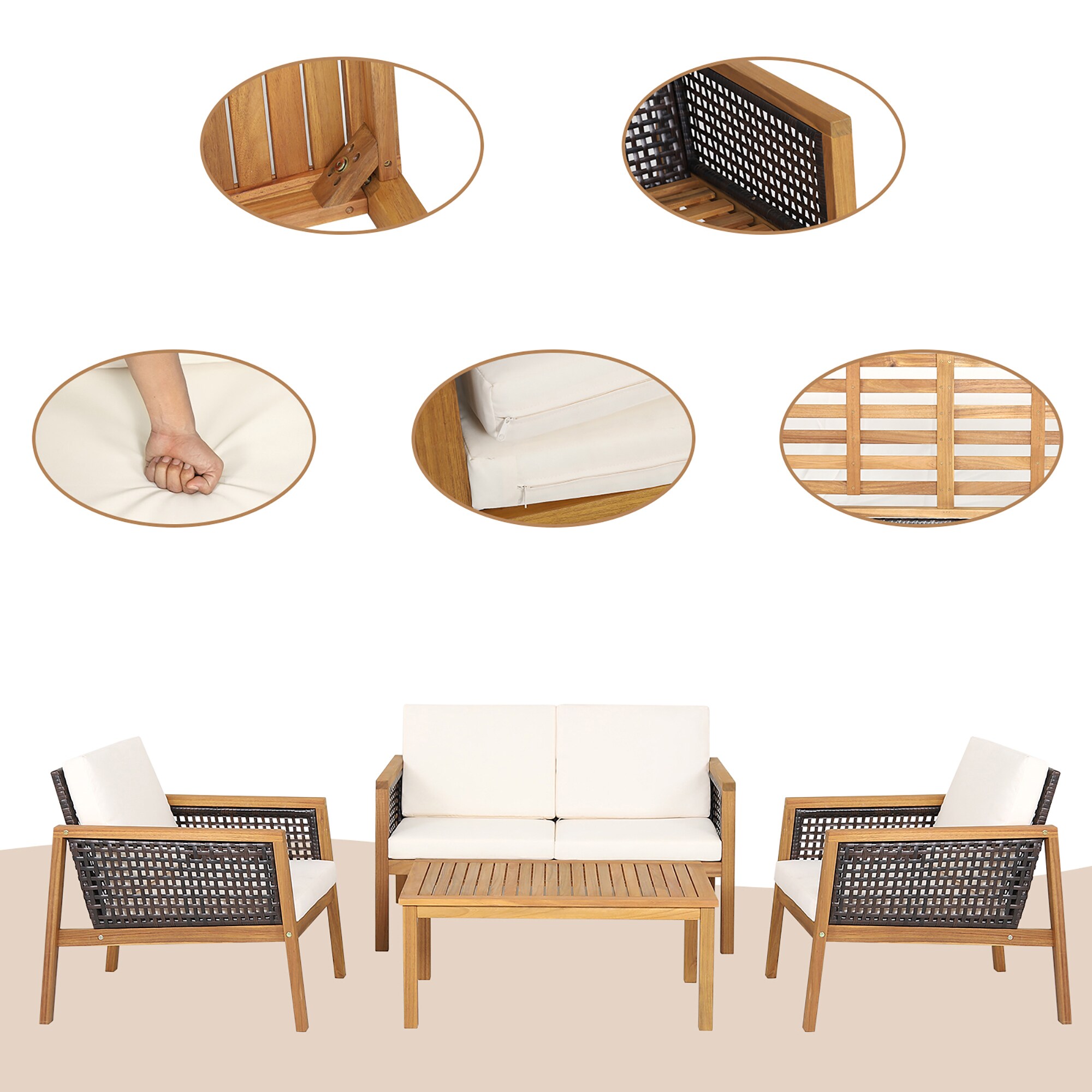 Costway HW69144WH+ Patio-Conversation-Sets - View #2