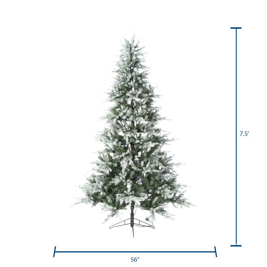 GE 7.5-ft Aspen Fir Pre-lit Artificial Christmas Tree with Incandescent ...