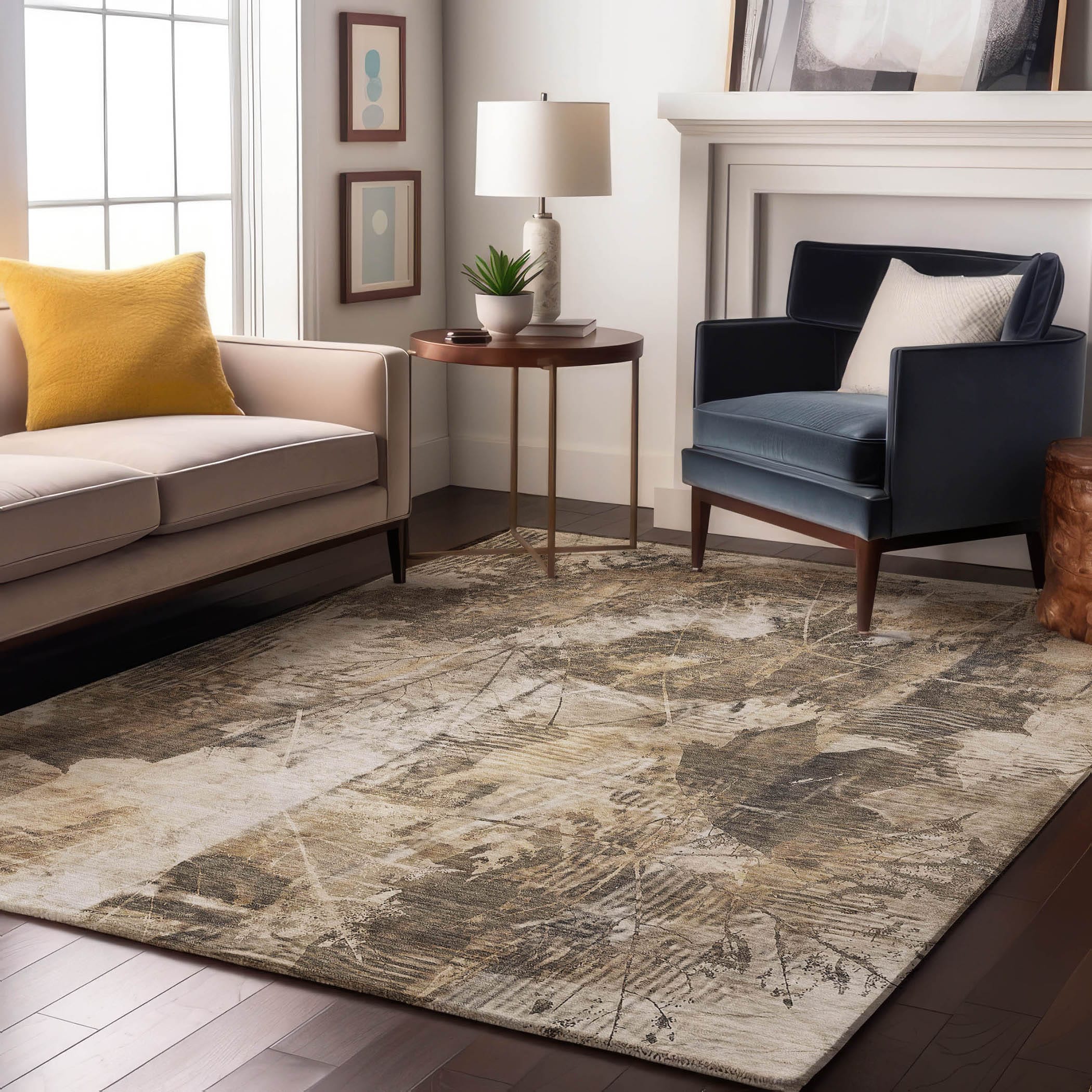 Addison Rugs AMF518NA9X12 Mayfield AMF518NA 9 x 12 (ft) Loomed Polyester Navy Rectangular Indoor Abstract Machine washable Area rug