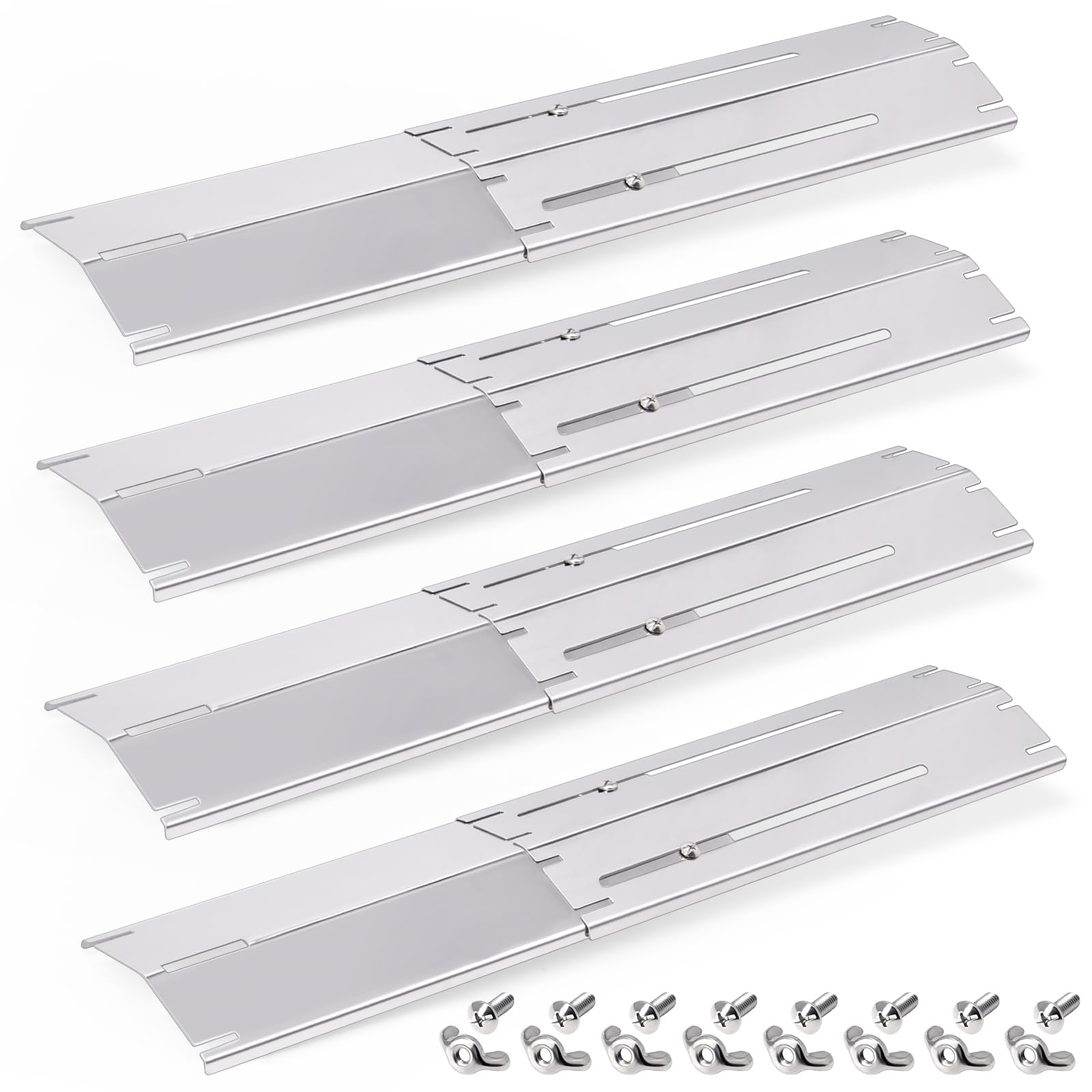 JVFCXXV -  Adjustable Stainless Steel Grill Heat Plate Shield Tent Burner Cover Diffuser Flame Ta...