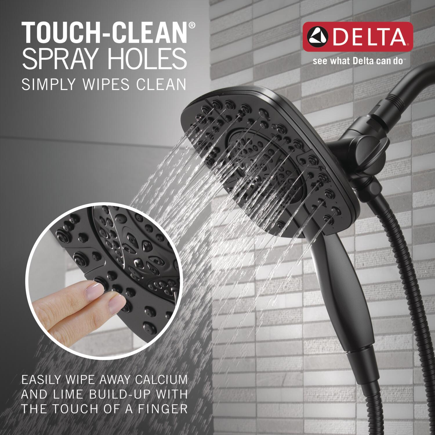 Delta Ashlyn matte black top 2 handle shower faucet