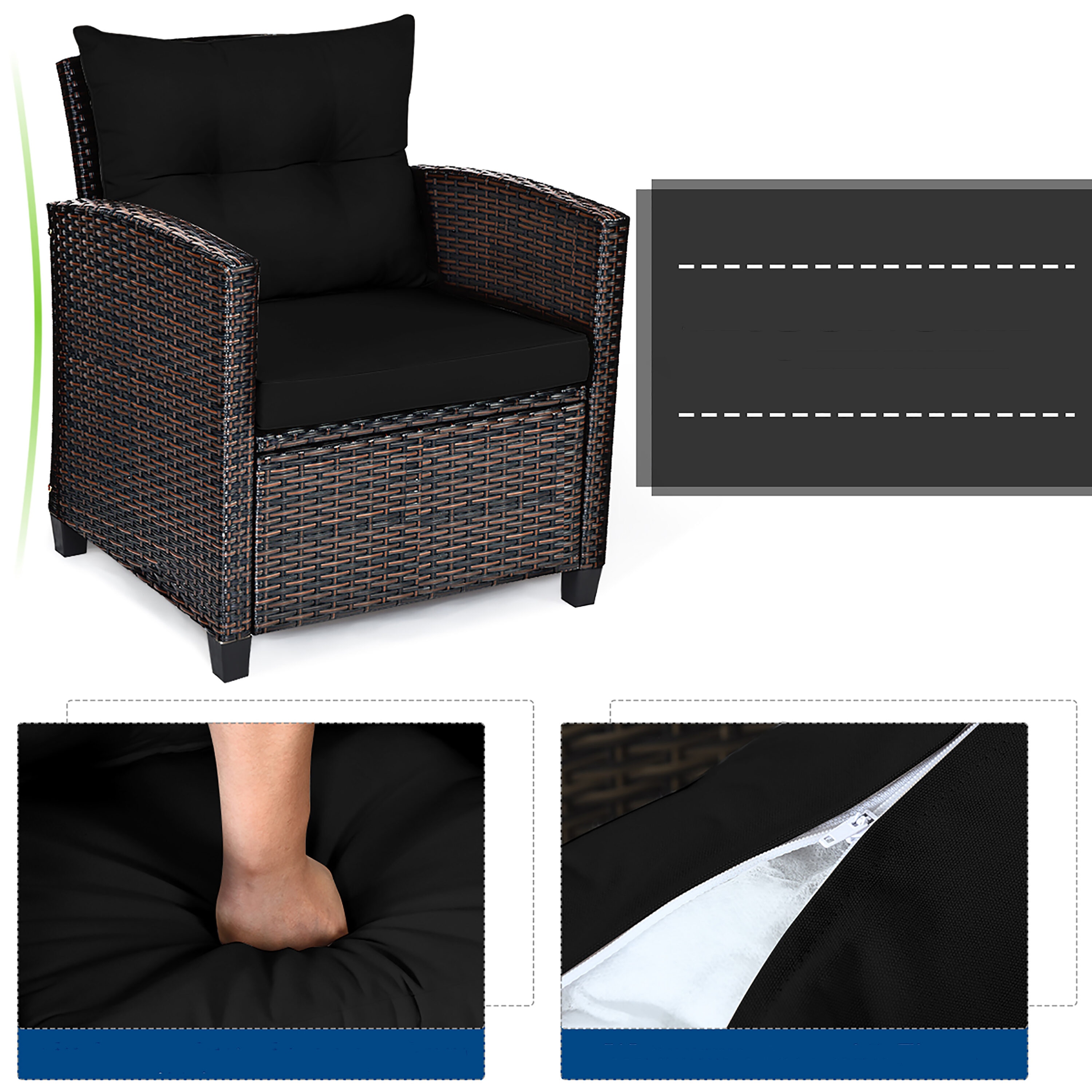 Costway HW63759BK Patio-Conversation-Sets - View #3