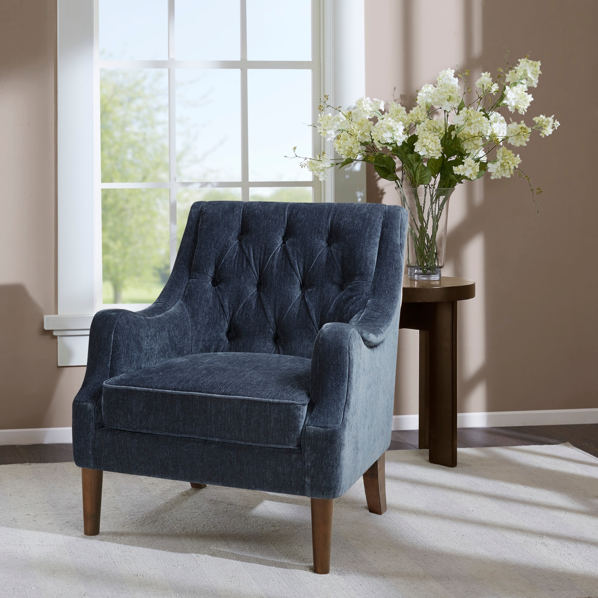 Madison Park MP100-1121 Elle 29.25-in W Casual Navy Accent Armchair