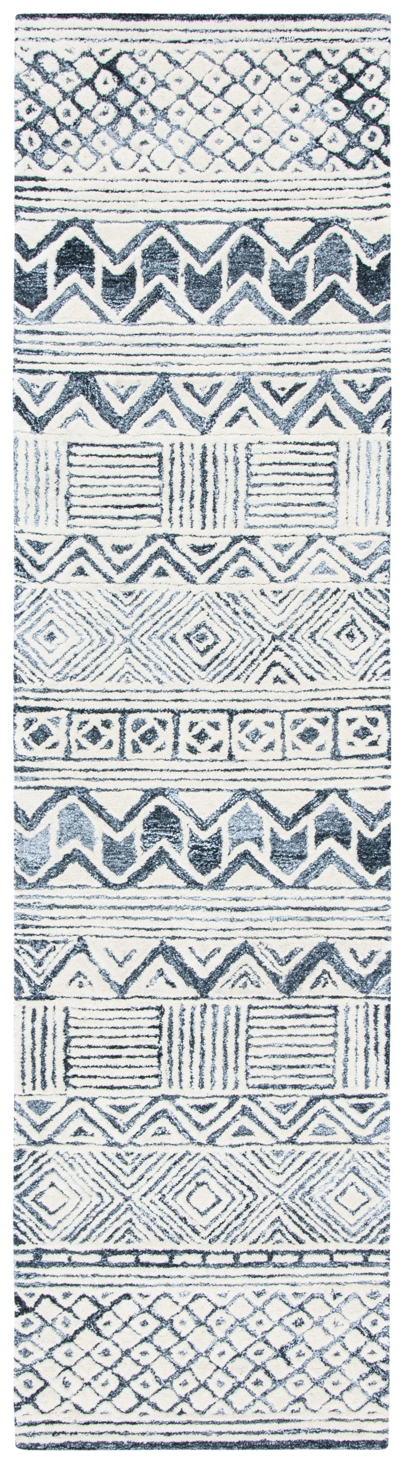 Roslyn Black and Ivory Hand-Tufted Wool Area Rug